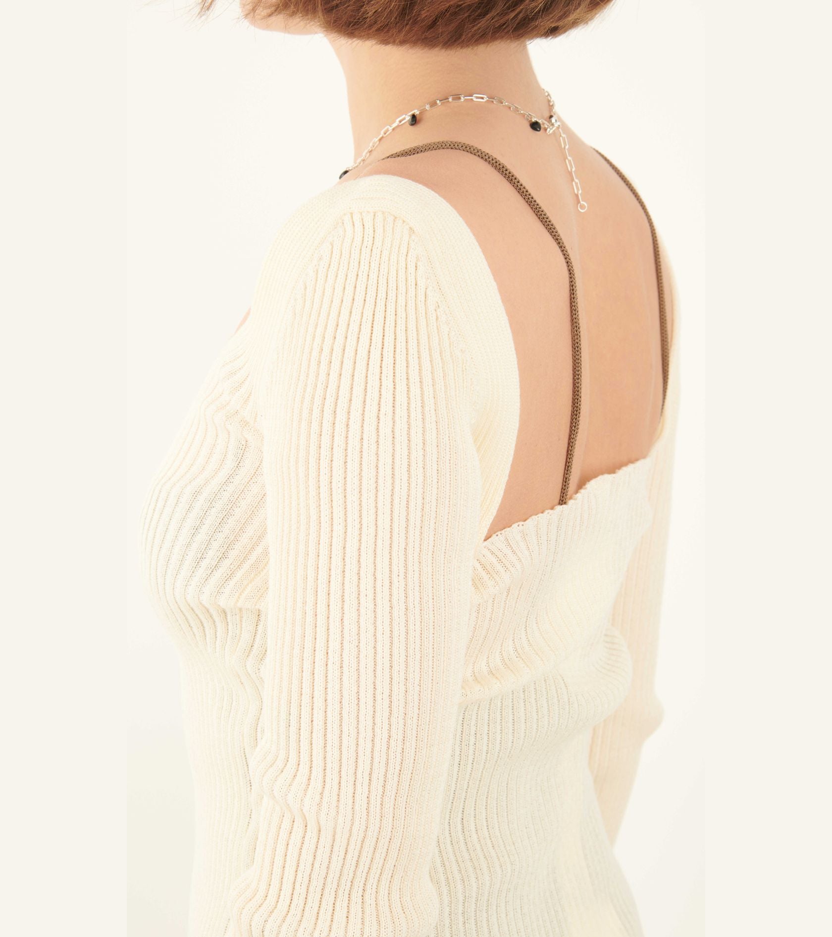 Emma Square Neck Top Ecru