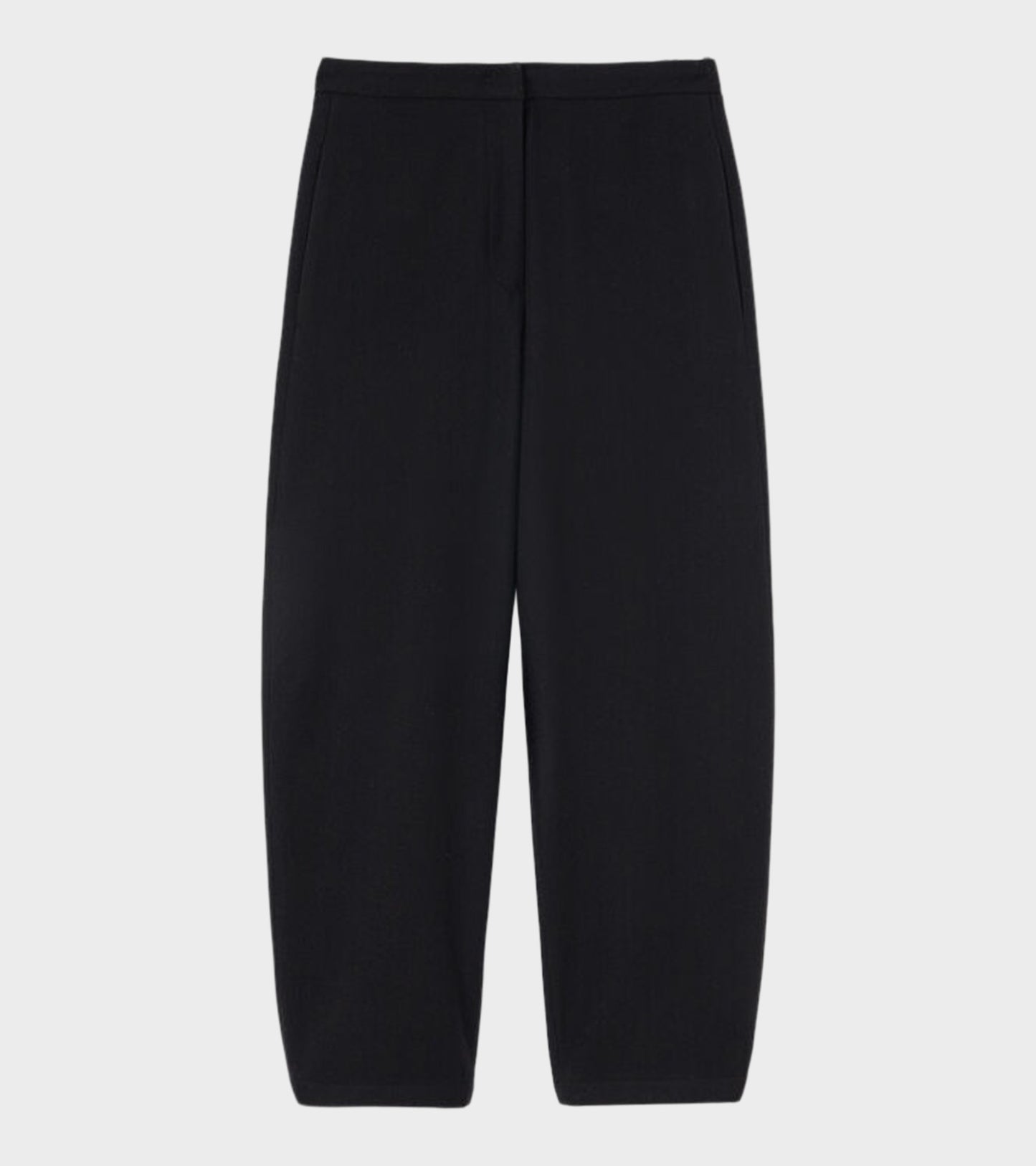 Tapered Wool Trousers Black