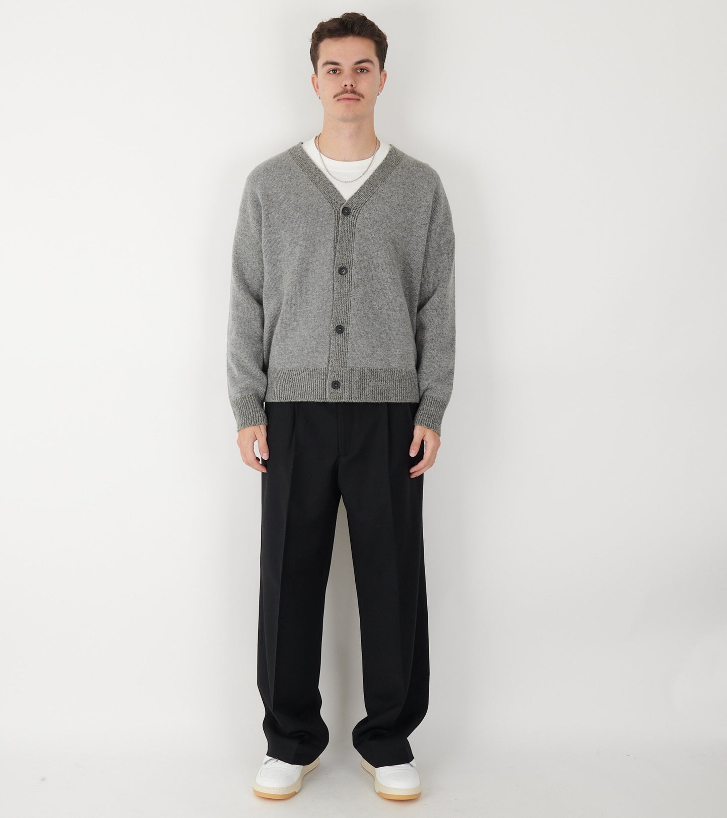 Wide Pleated Trousers Black