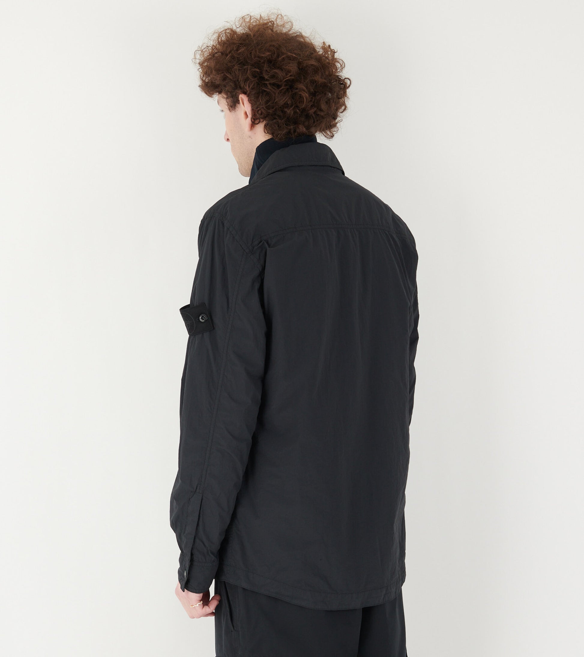 Ghost Nylon Crinkle Overshirt Black