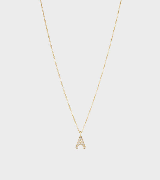 Simple A Necklace Gold