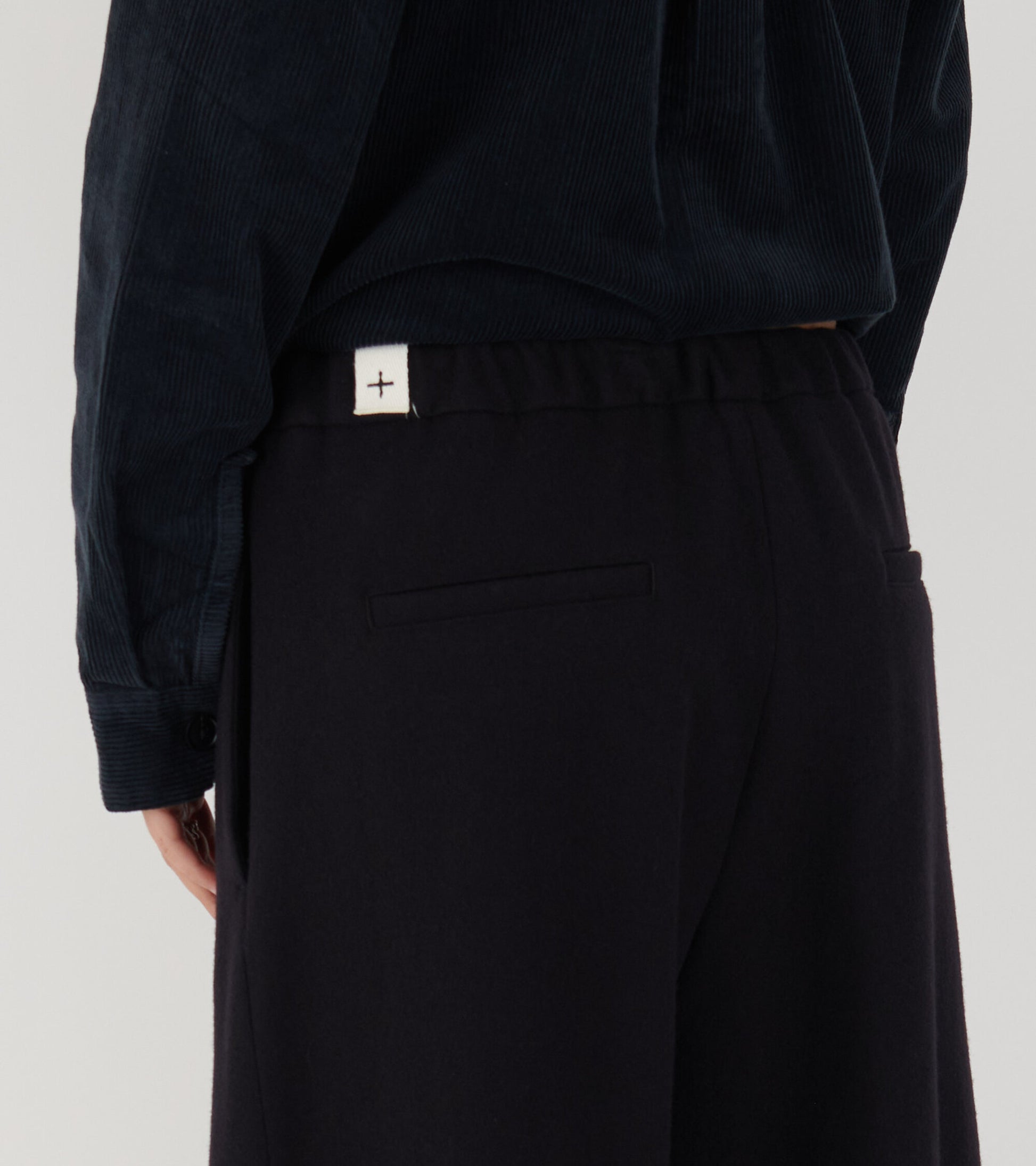 Tapered Wool Trousers Black