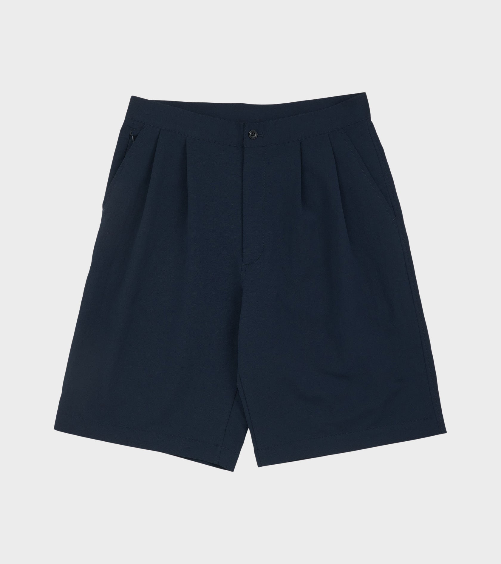 Alphadry Double Pleats Shorts Navy