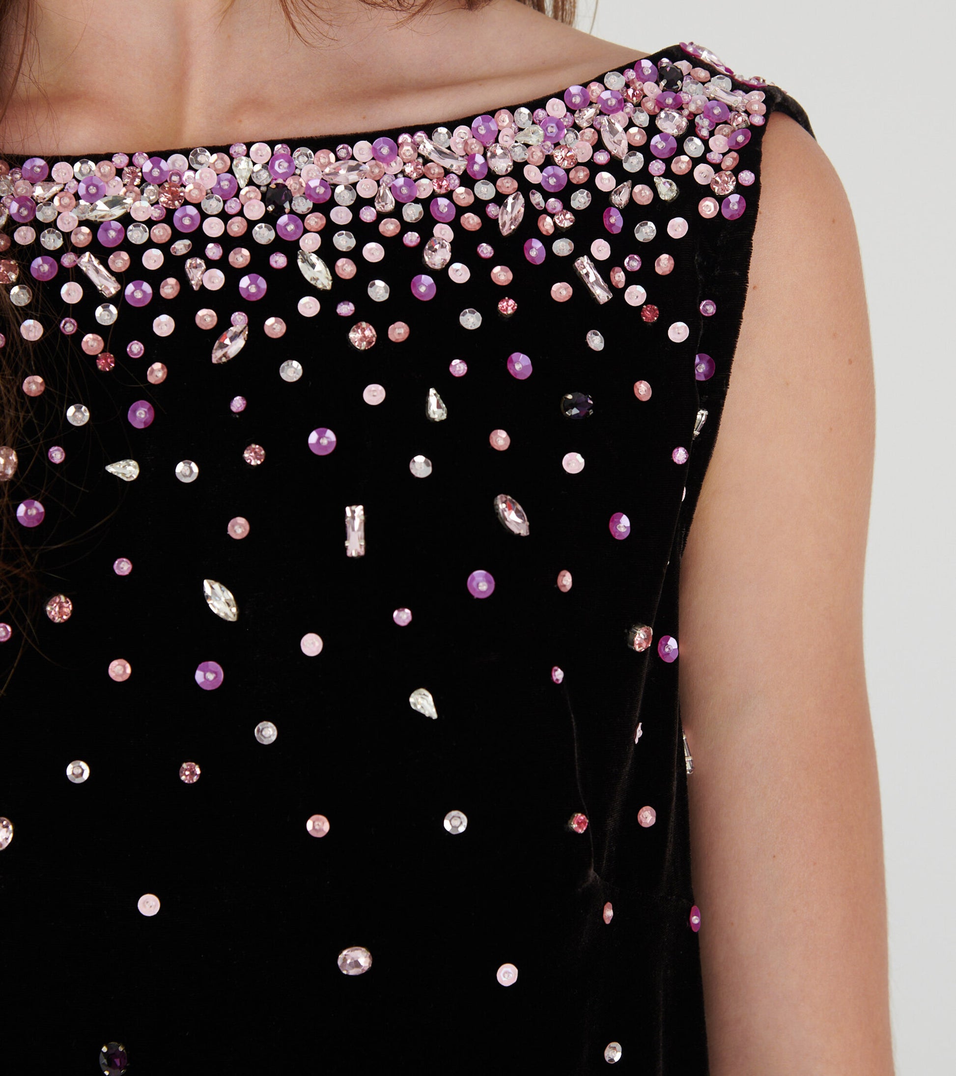 Sonya Dress Dark Brown w. Pink