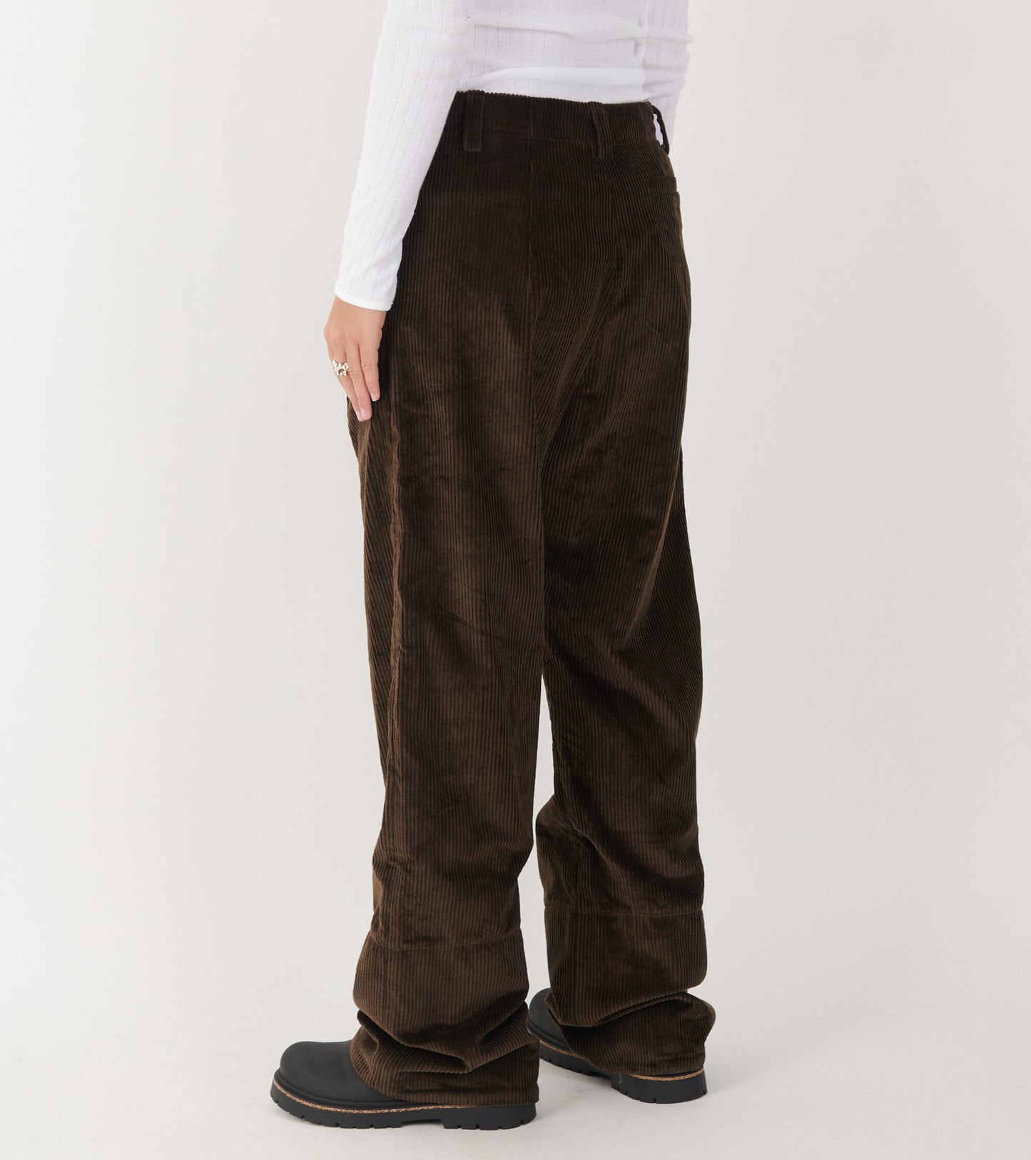 Corduroy Box Trousers Brown
