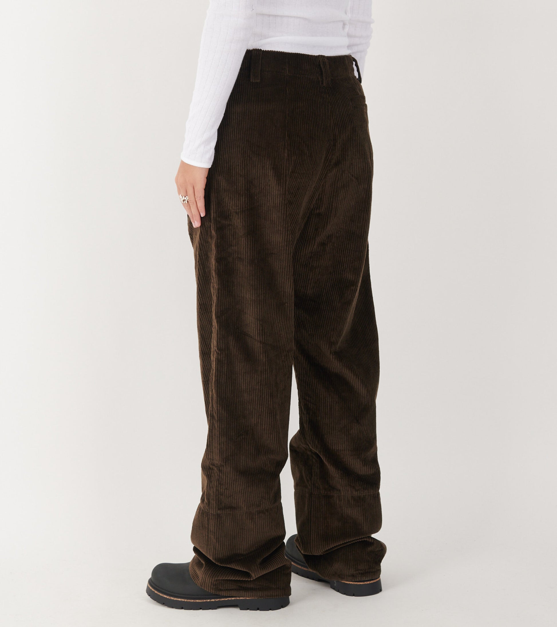 Corduroy Box Trousers Brown