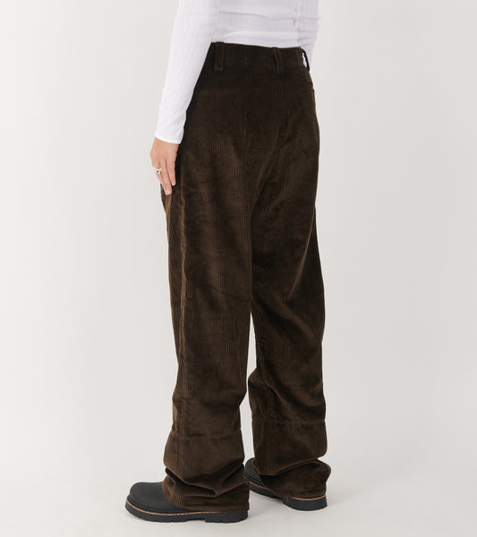 Corduroy Box Trousers Brown