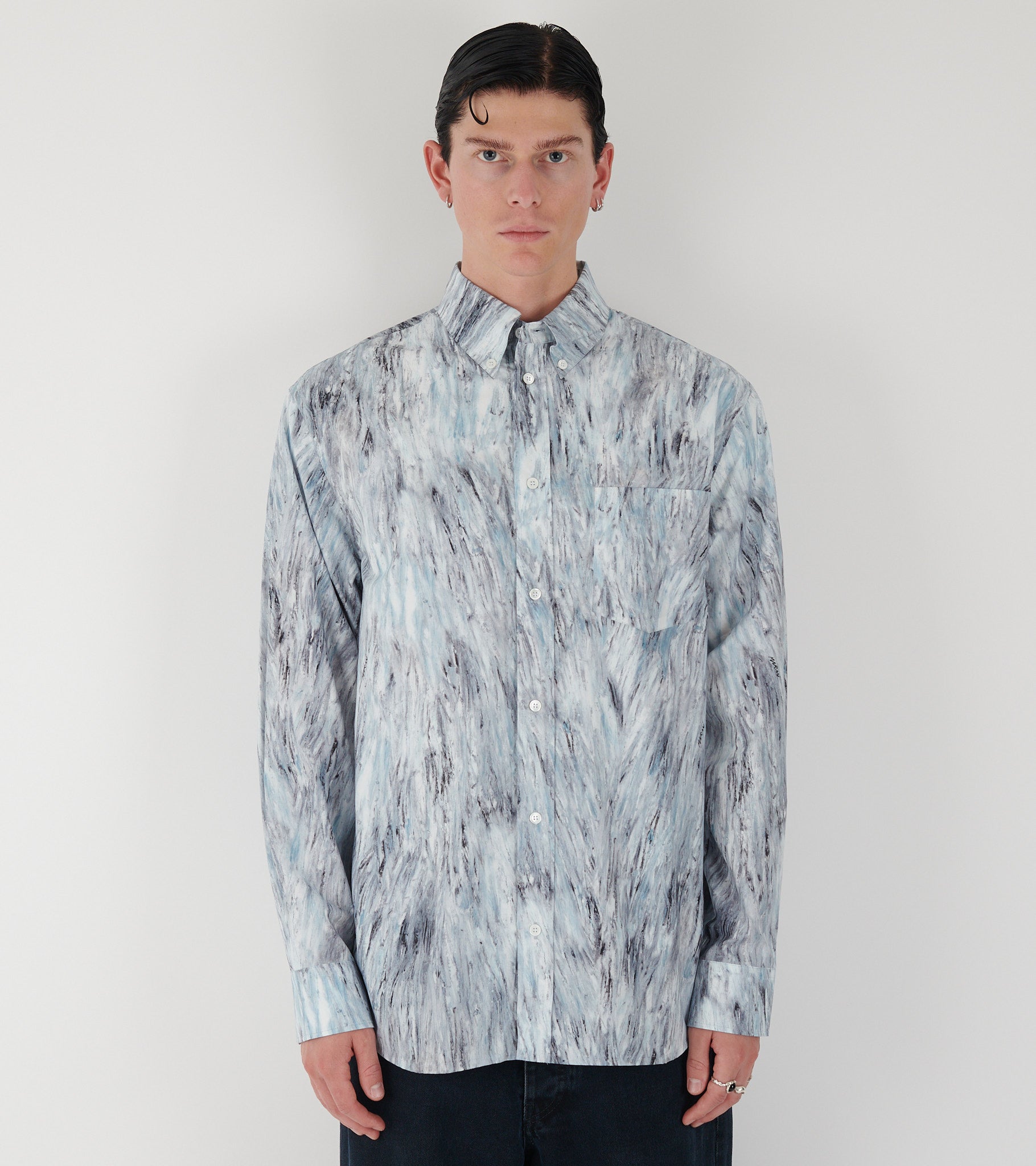 Fuzzy Crayon Poplin Shirt Frost