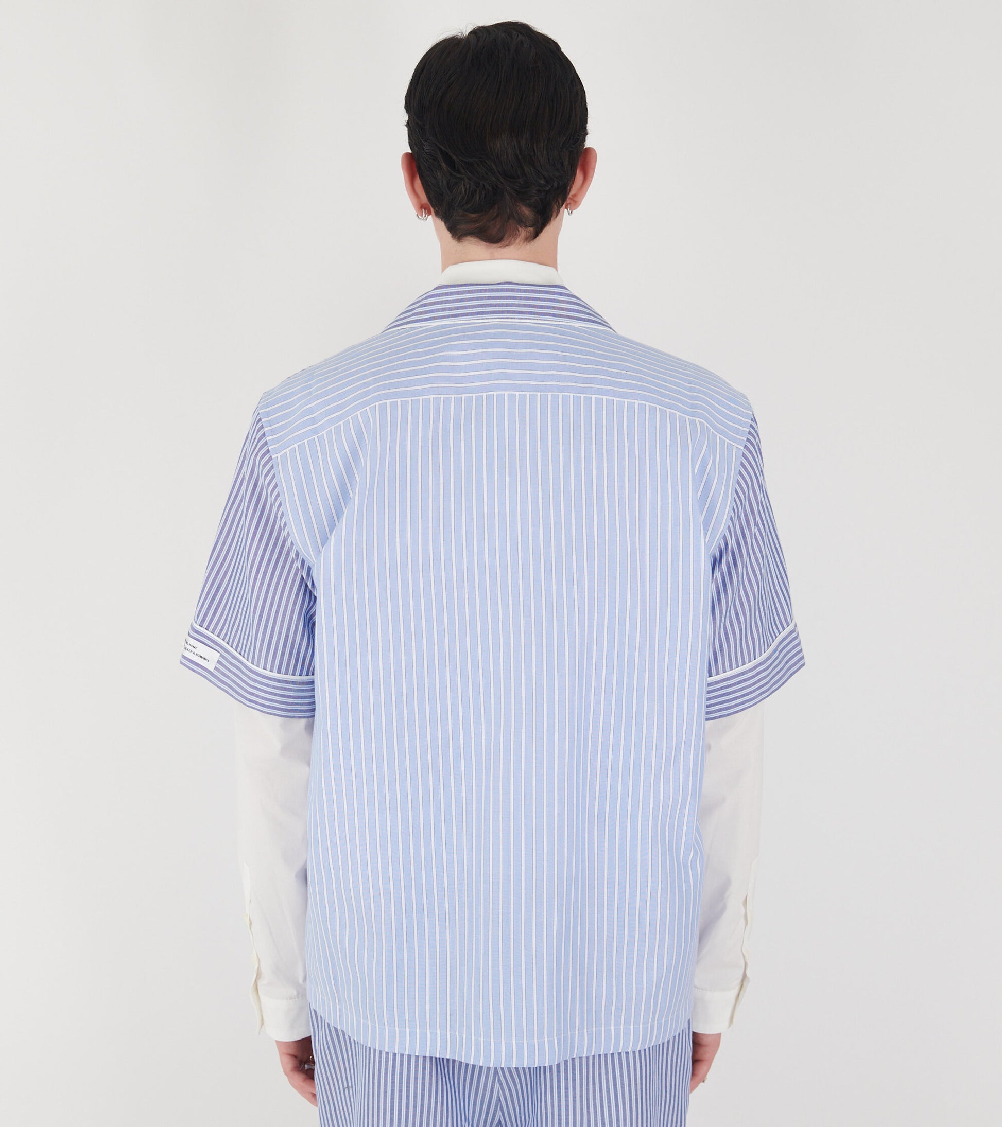 Wall Street Short Sleeve Shirt Blue Stripes One