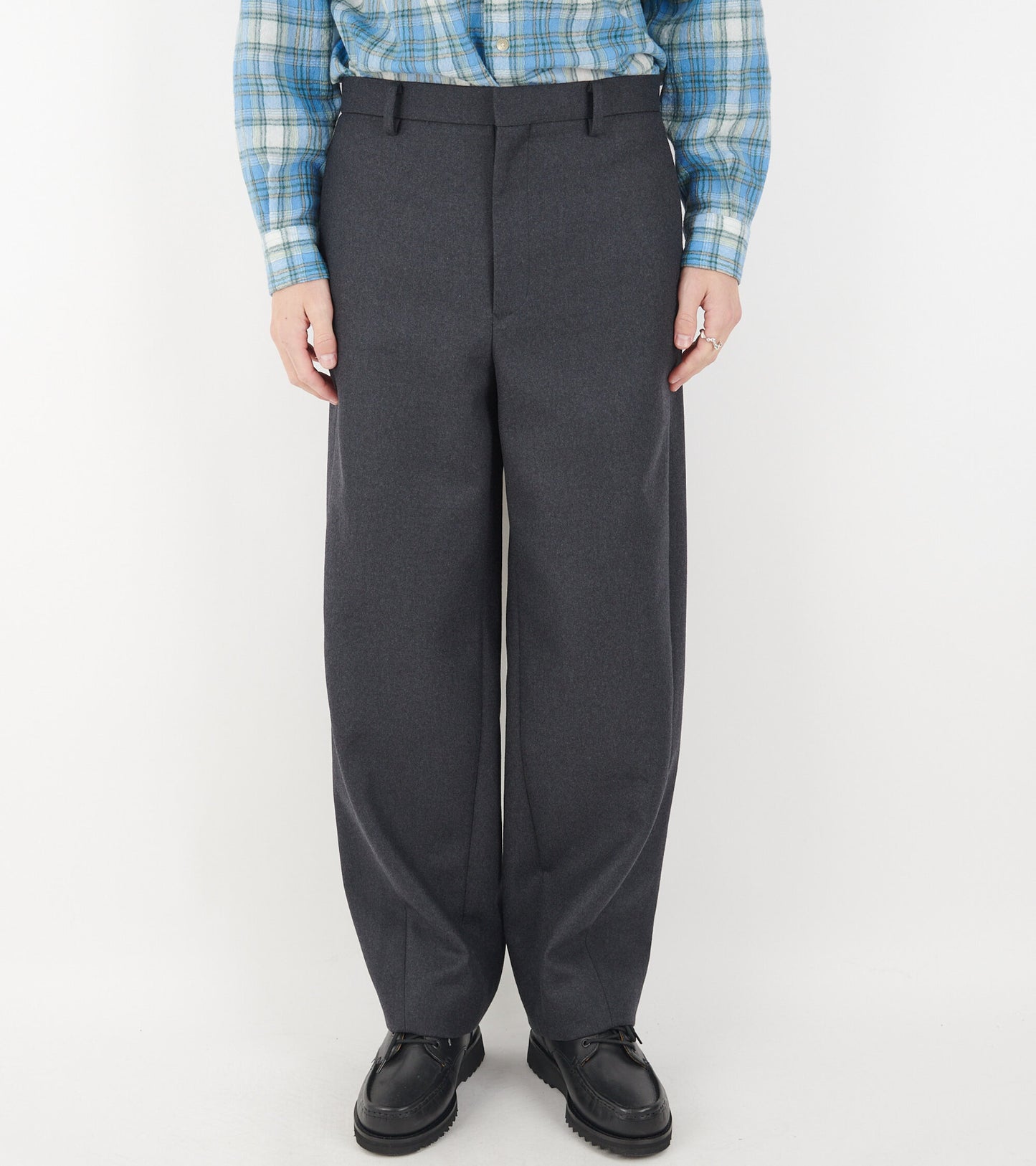 Light Melton Slacks Top Charcoal