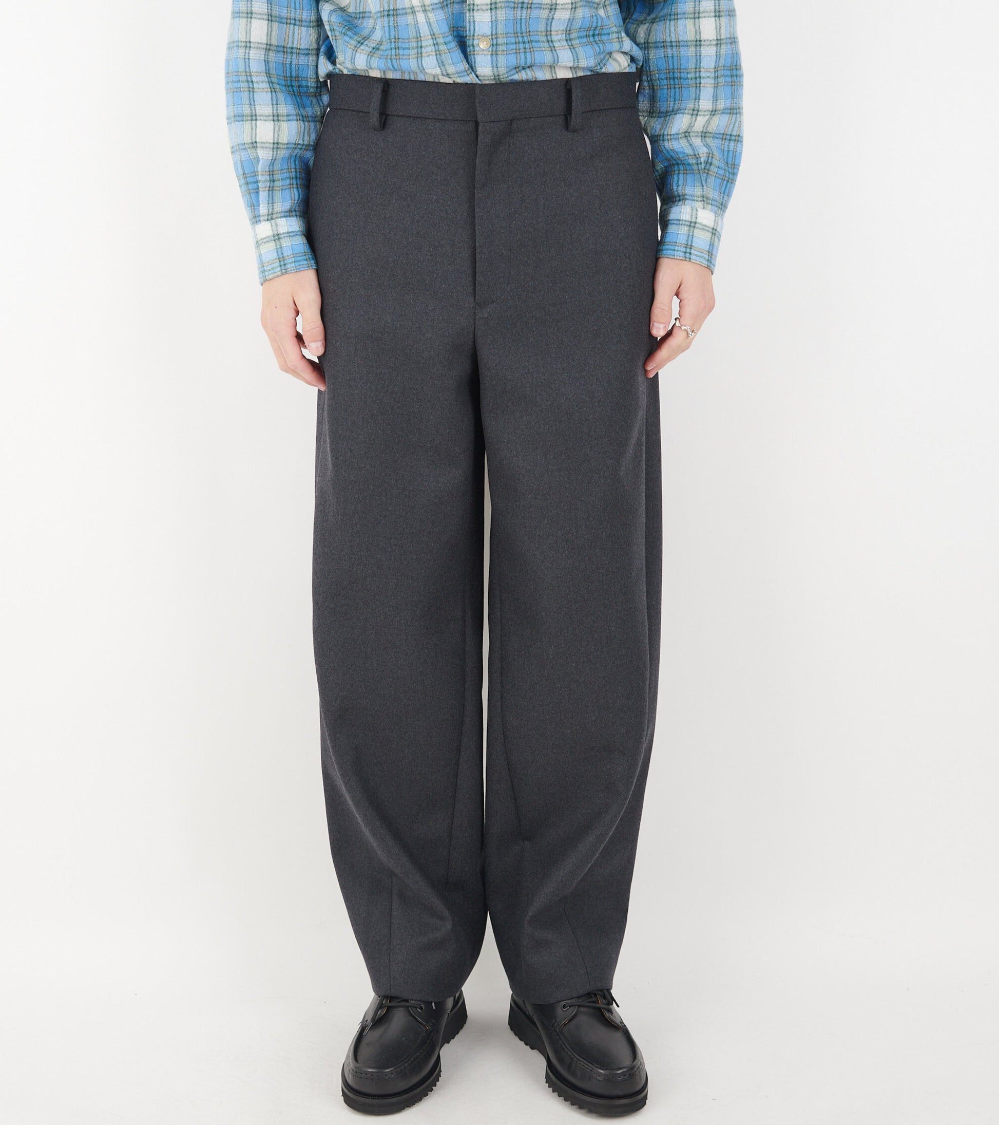 Light Melton Slacks Top Charcoal