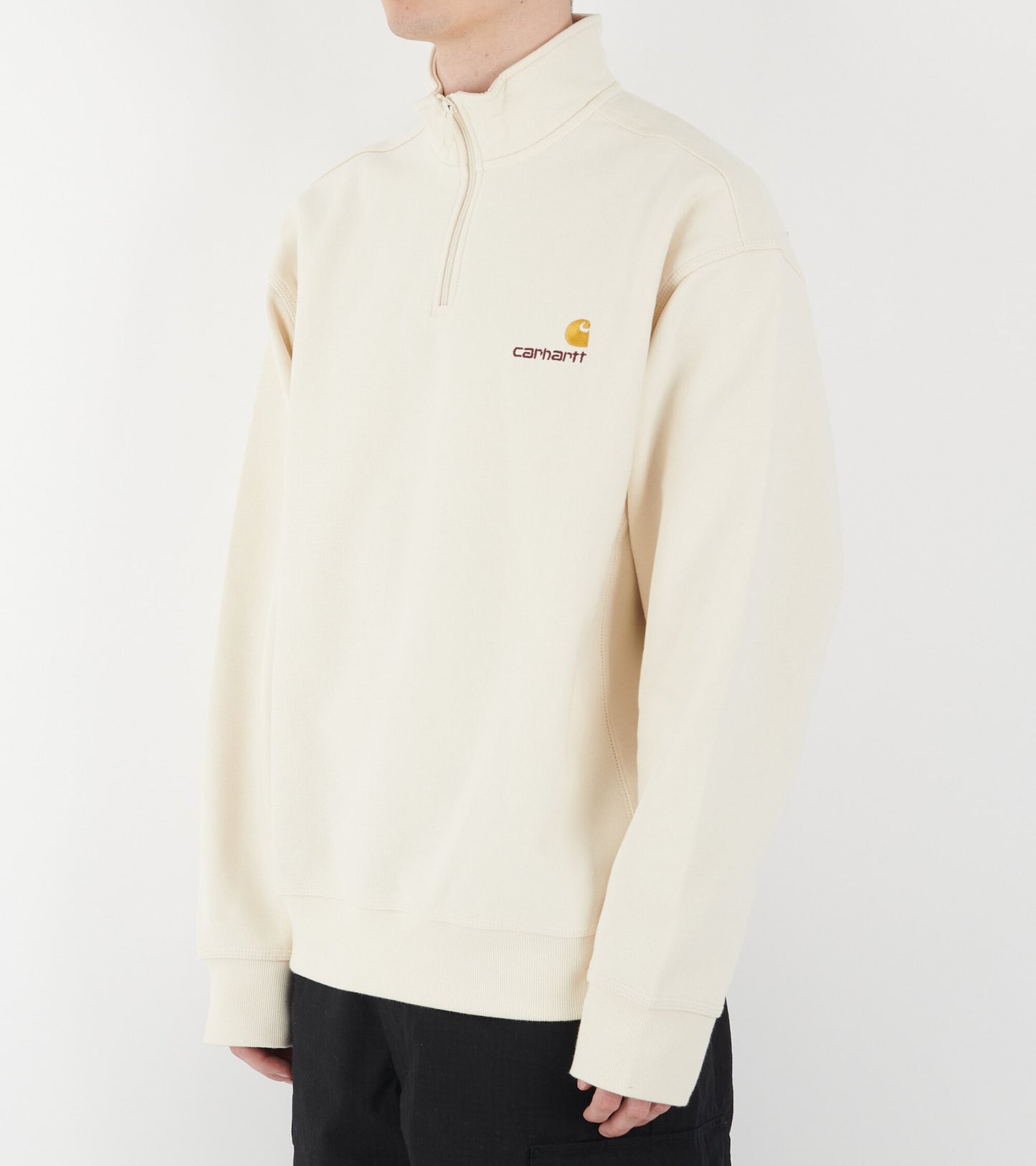 Half Zip American Script Sweatshirt Natural