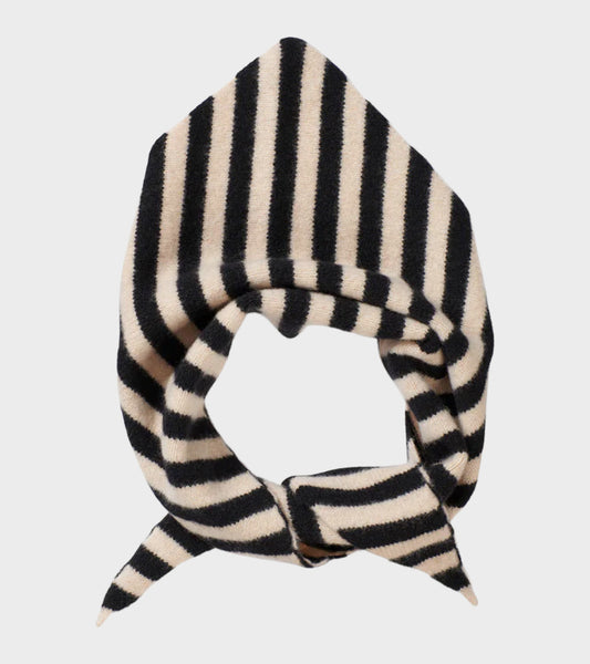 Stripe Triangle Neckerchief Black/Oatmeal