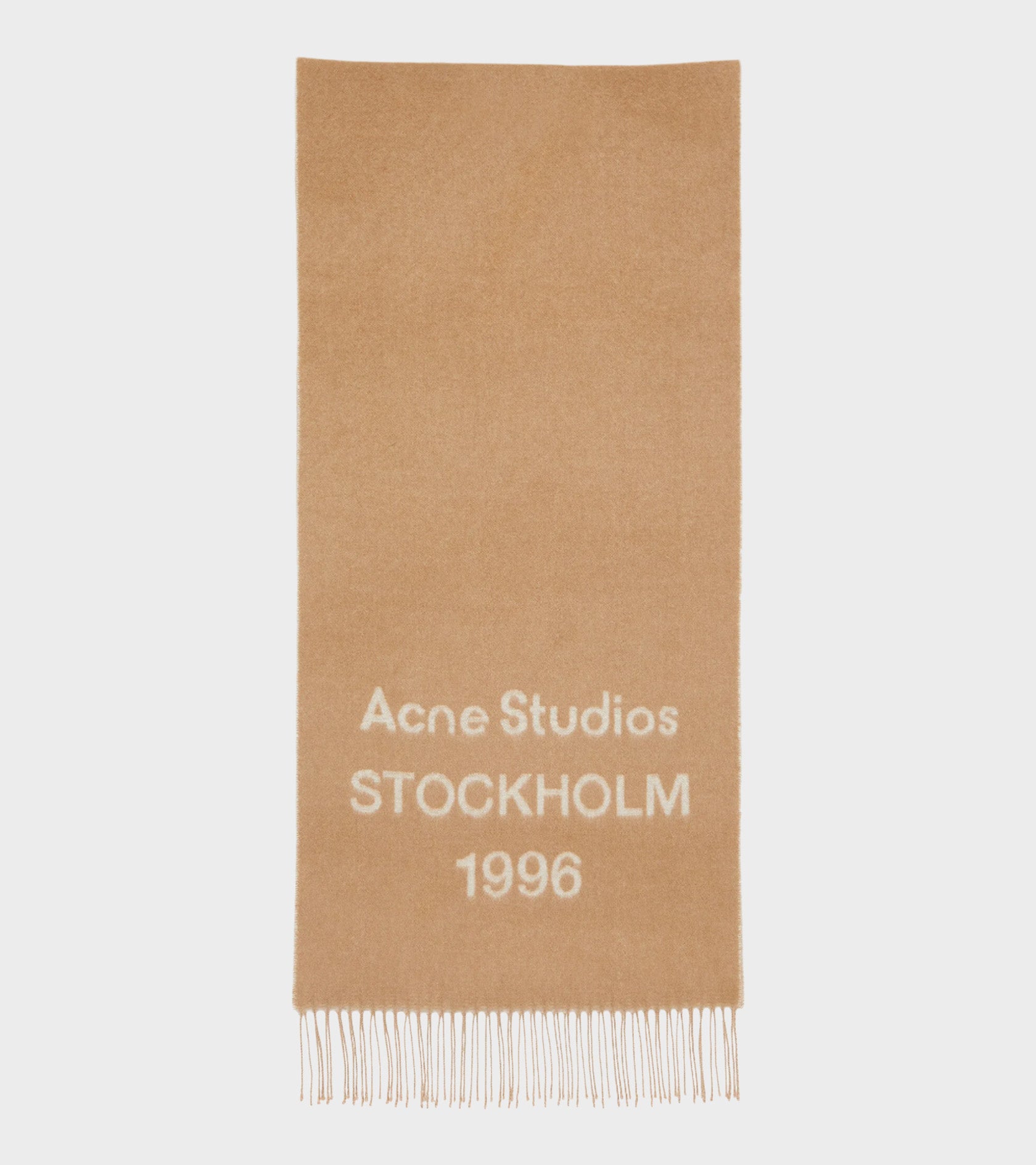 Logo Jacquard Scarf Camel/Ecru