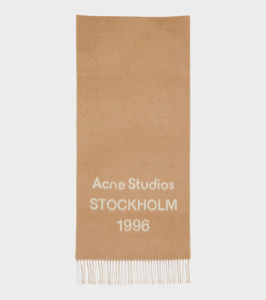 Logo Jacquard Scarf Camel/Ecru