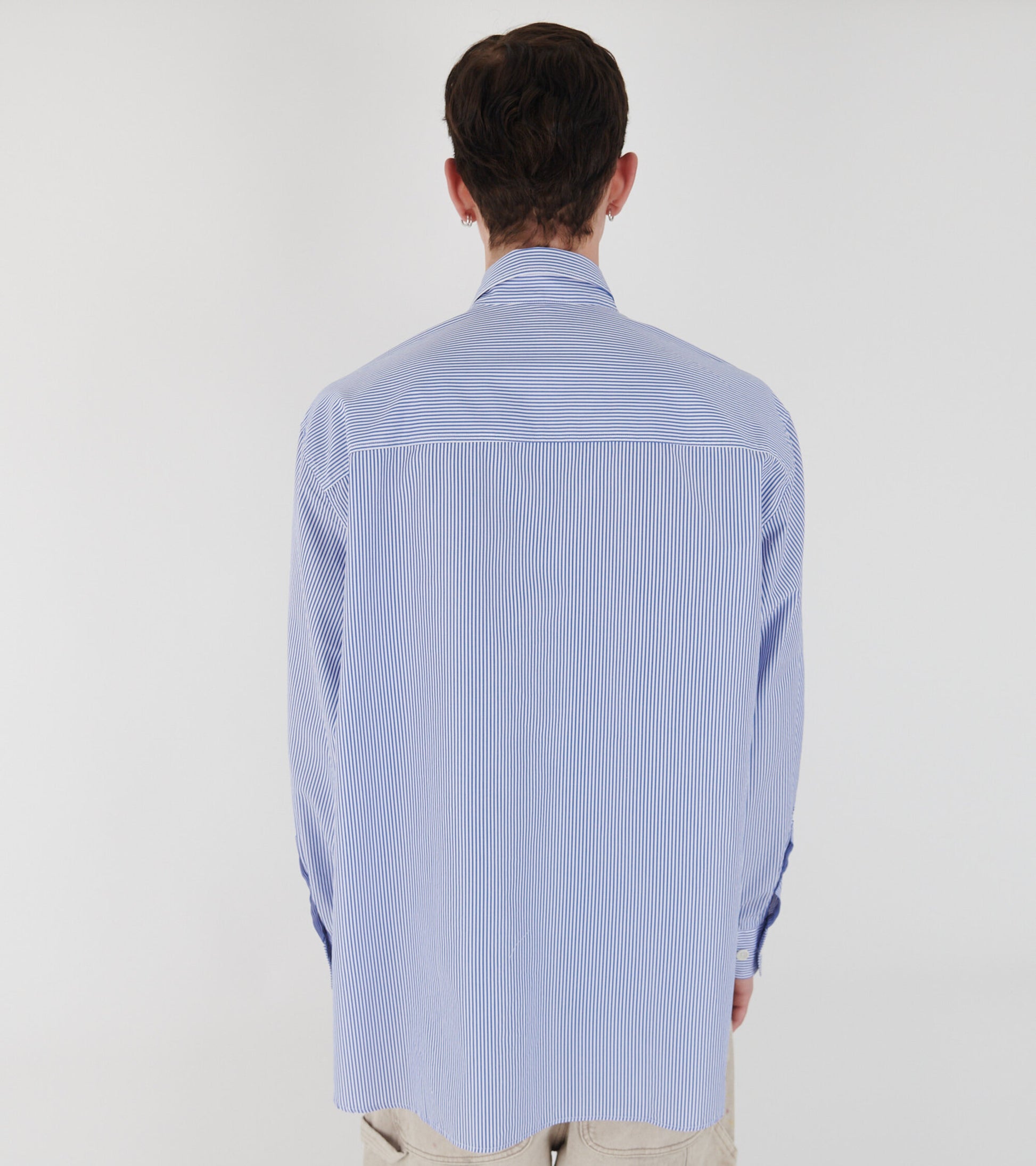 X dr. Adams Note Shirt Blue Stripe