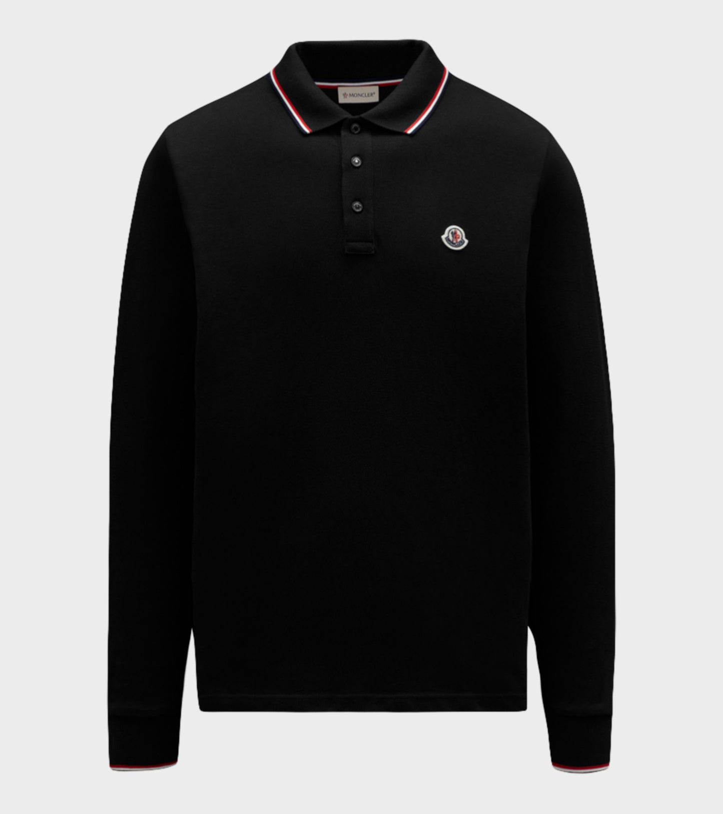 L/S Logo Stripe Polo Black