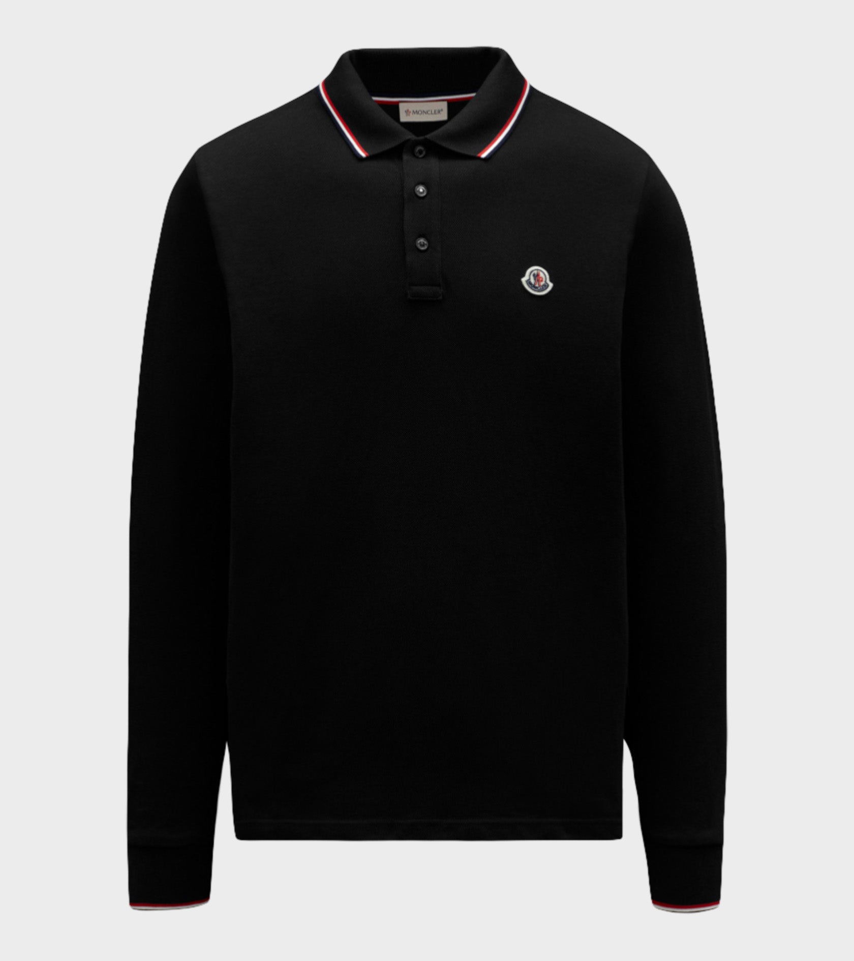 L/S Logo Stripe Polo Black