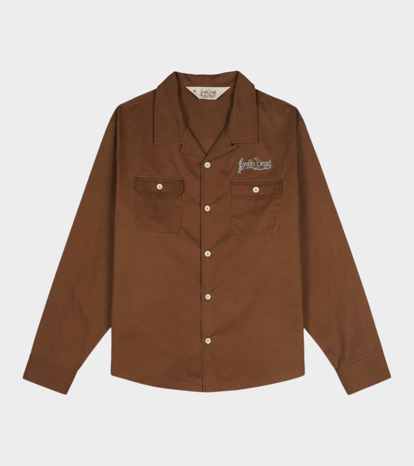 Poplin Camp Collar Shirt Chocolate