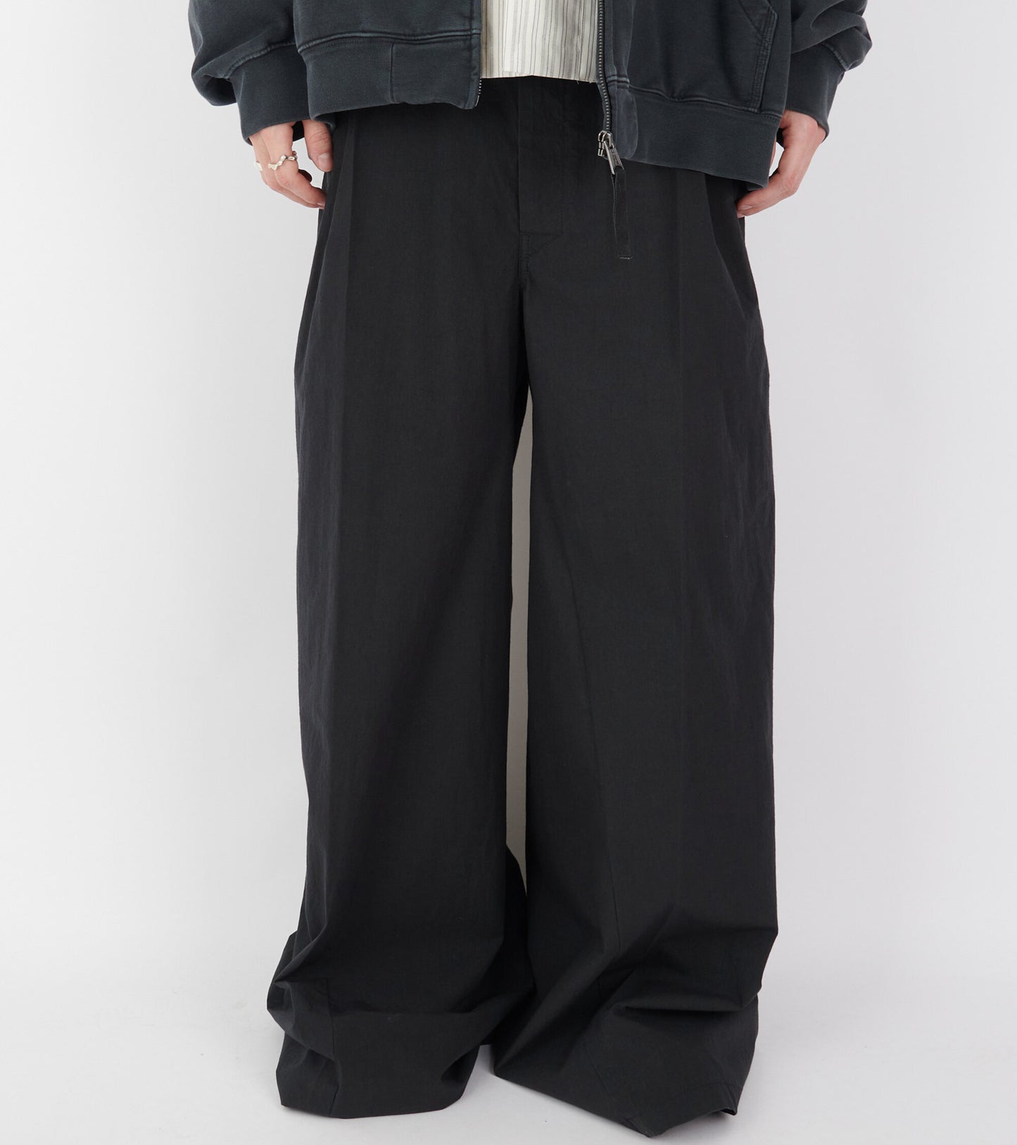 Pleat Trousers Black