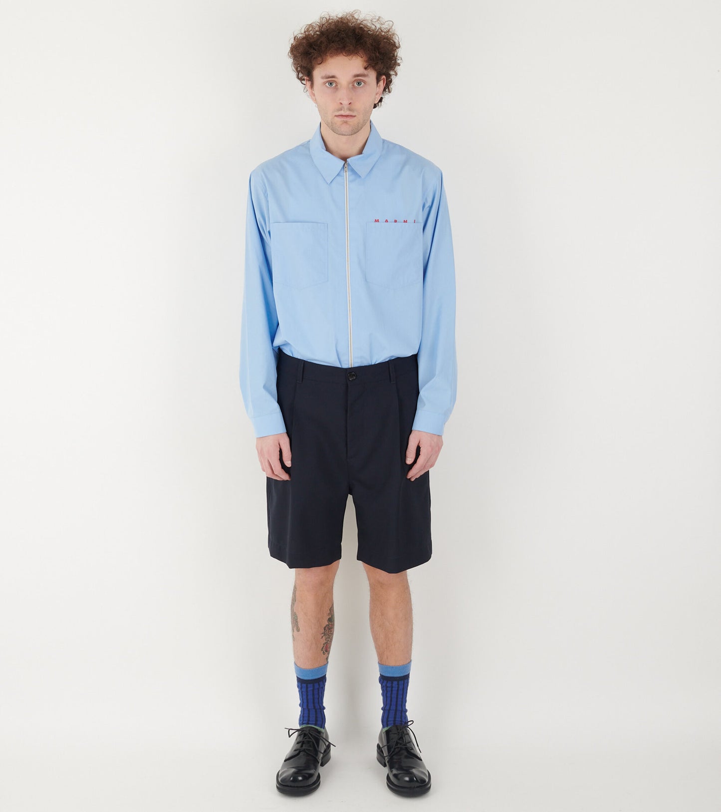 Tailored Wool Shorts Dark Navy