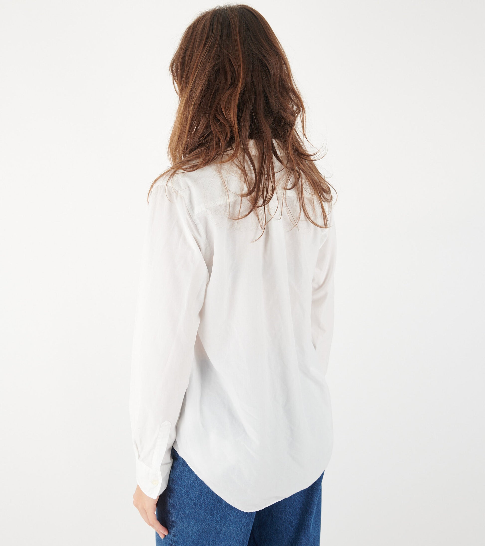Round Collar Shirt White