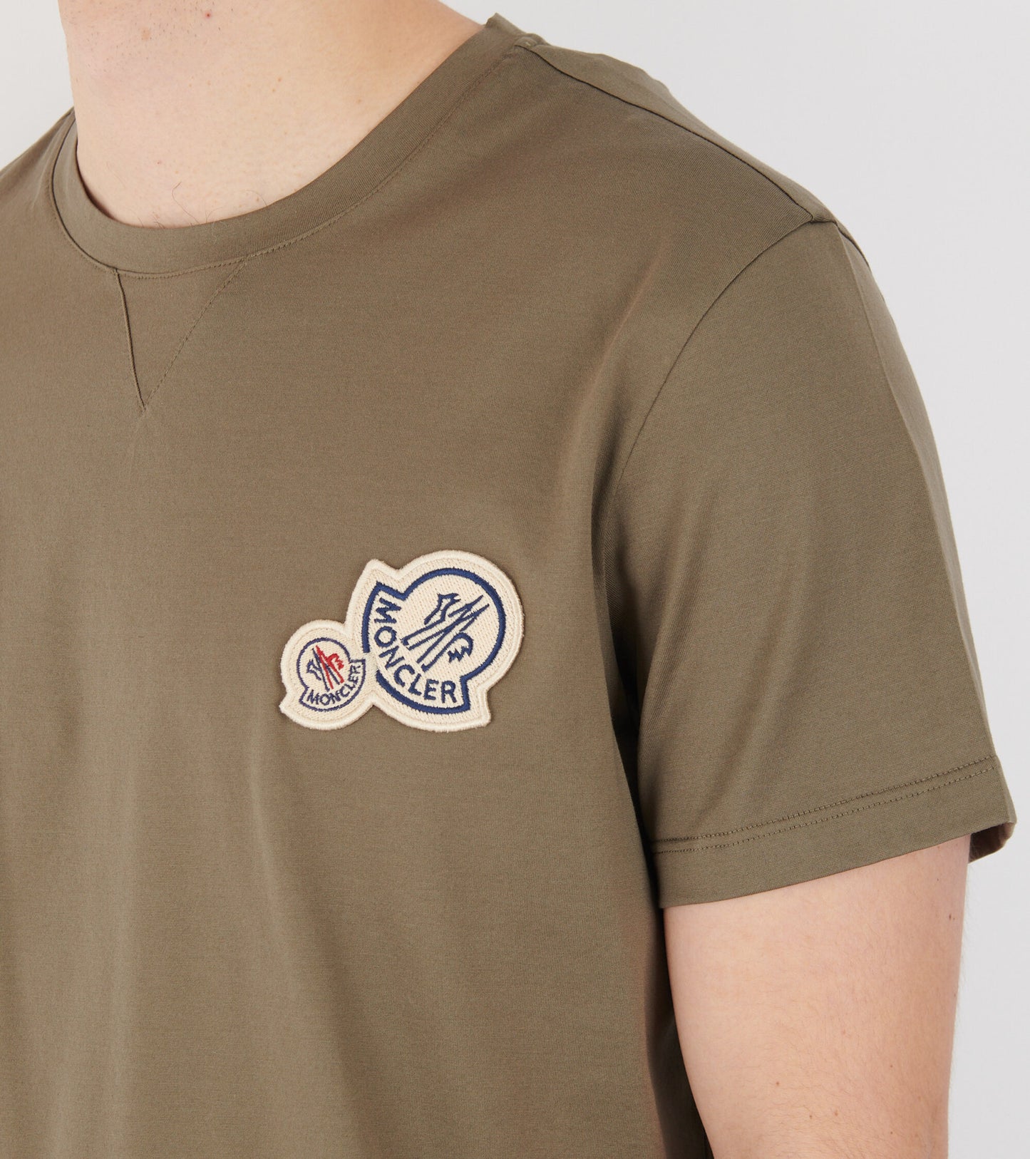 Embroidered Double Logo T-shirt Army Green