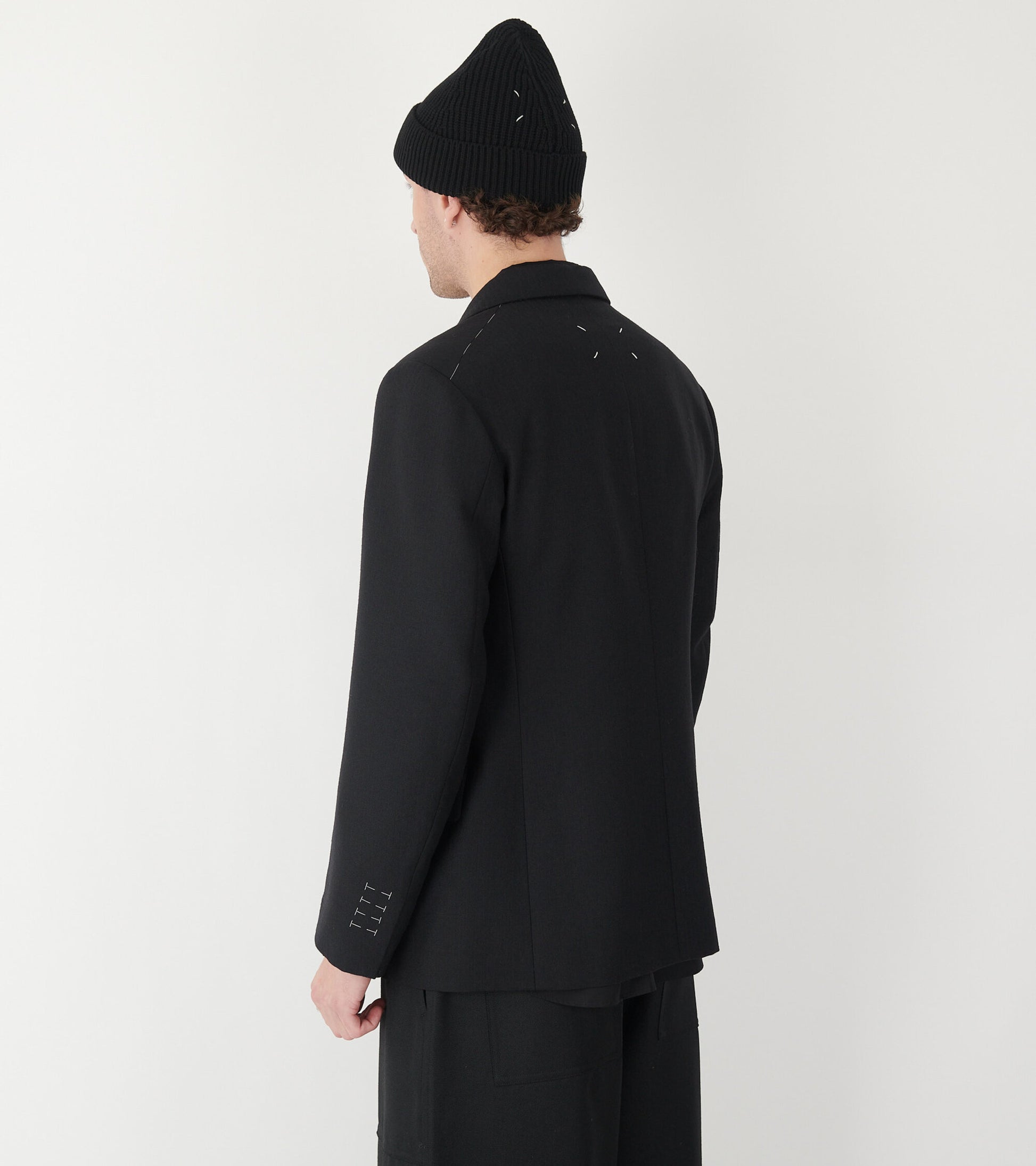 Herringbone Wool Jacket Black
