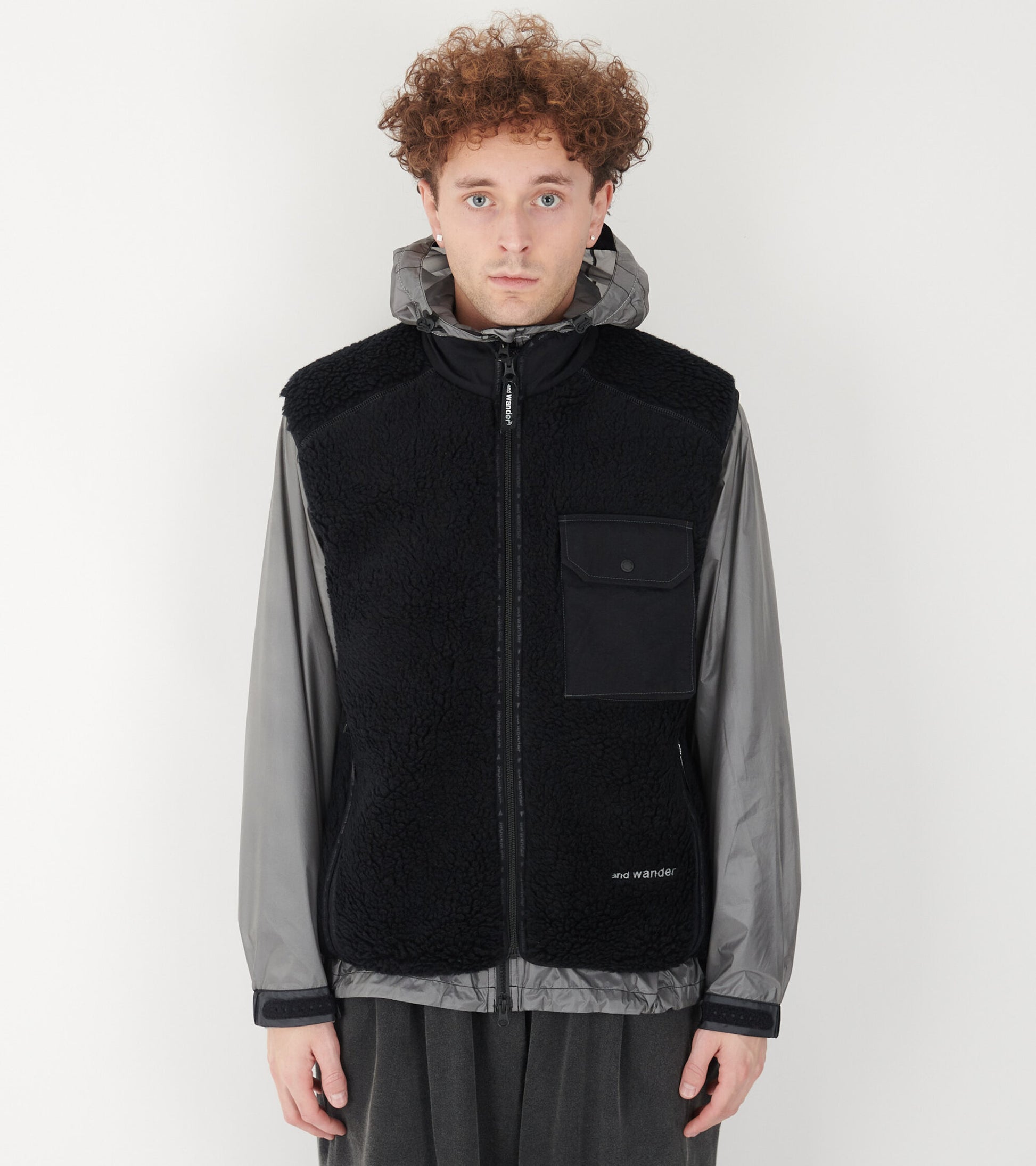 Wool Boa Vest Black