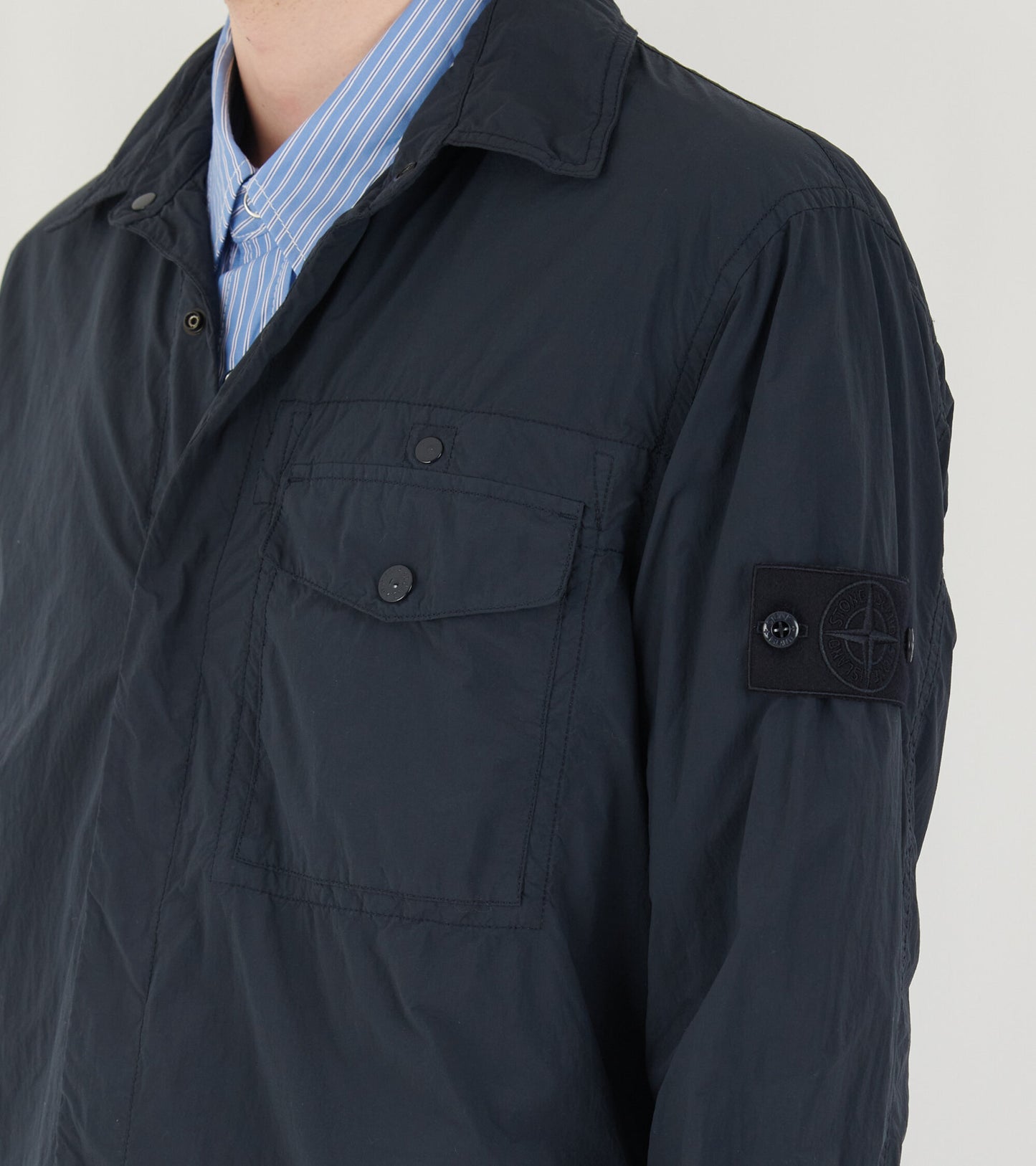 Ghost Nylon Crinkle Overshirt Navy