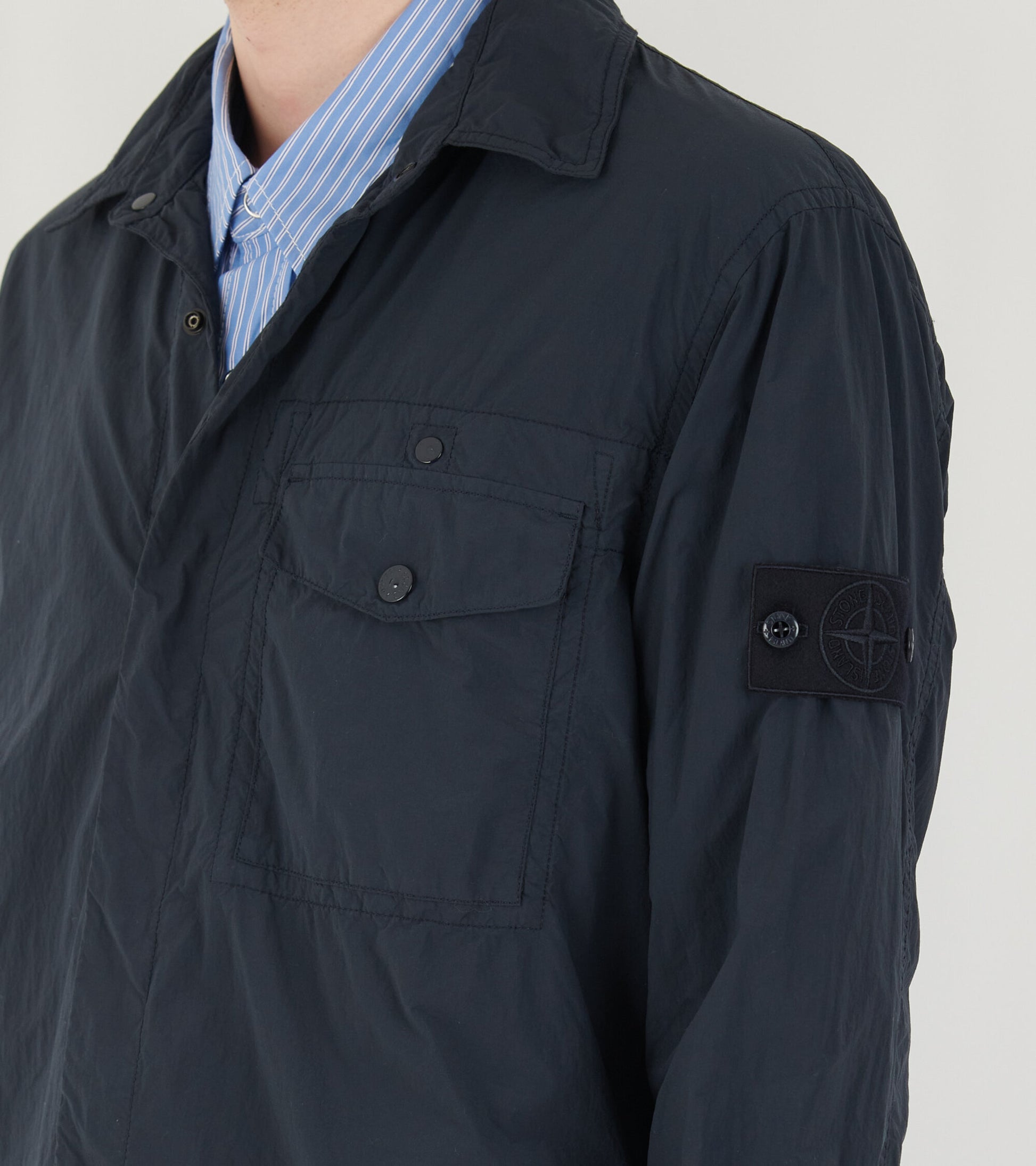 Ghost Nylon Crinkle Overshirt Navy