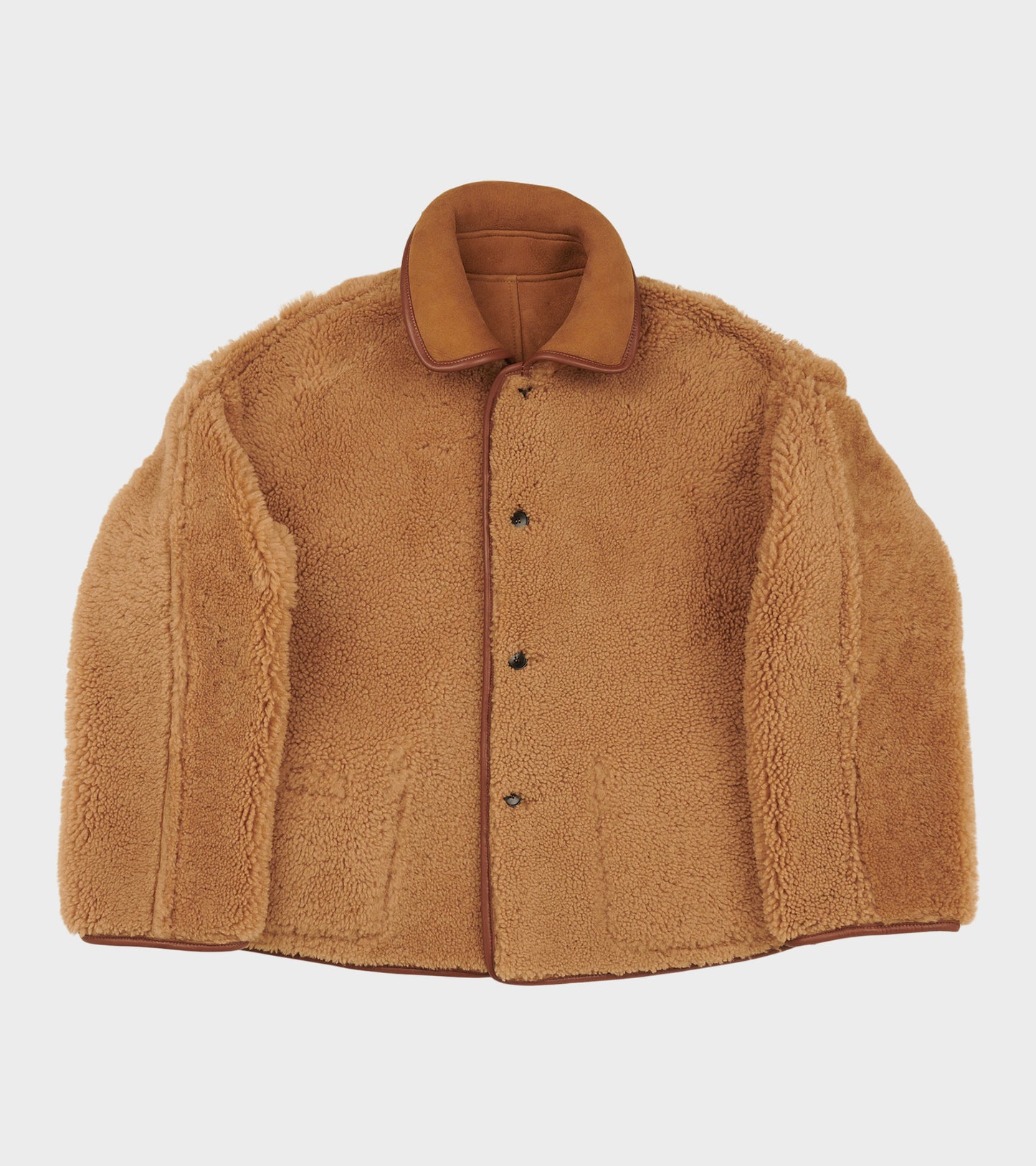 Suede Back Curly Hair Avis Jacket Tan