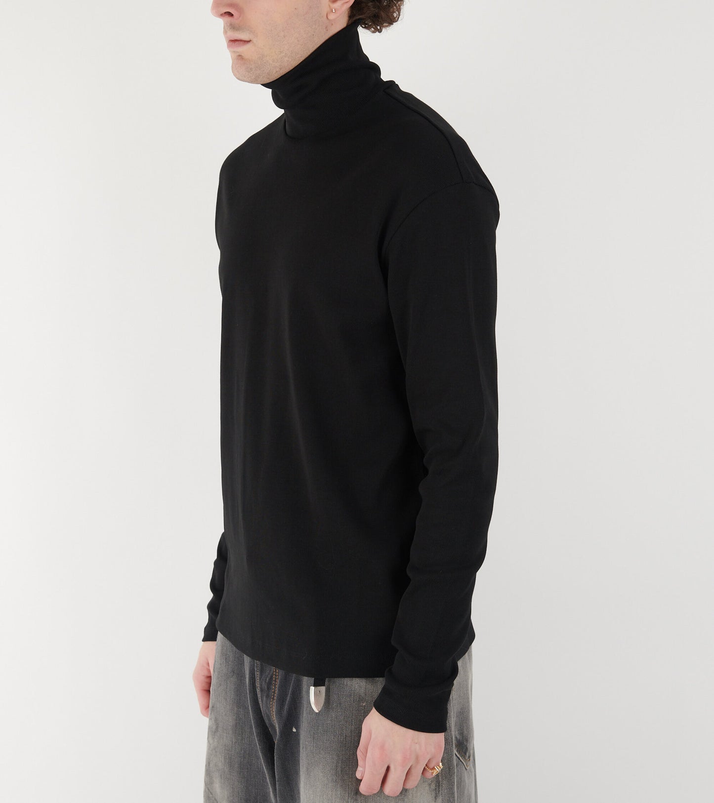 Slim Fit Turtle Neck T-shirt Black