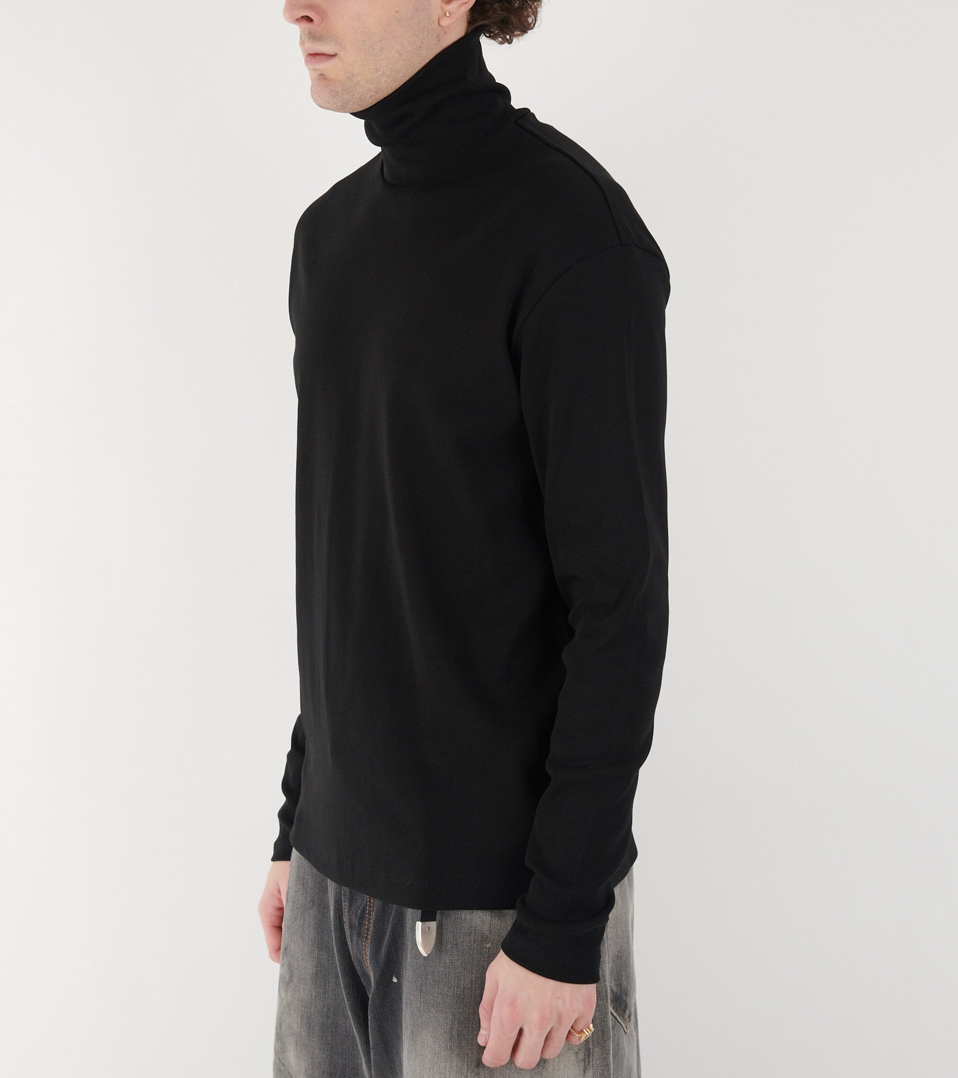 Slim Fit Turtle Neck T-shirt Black