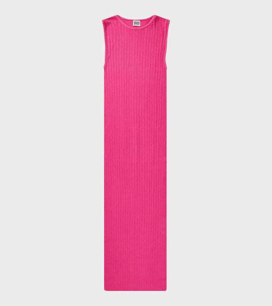 101 Tank Rib Dress Chock Pink