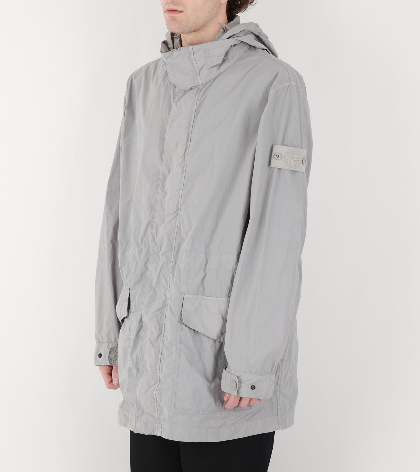 Ghost Nylon Smerigliato Coat Grey
