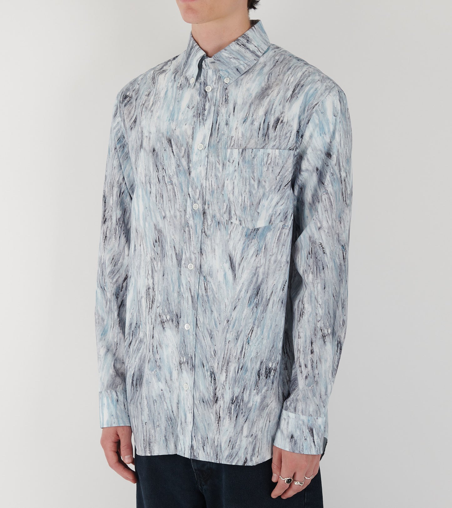 Fuzzy Crayon Poplin Shirt Frost