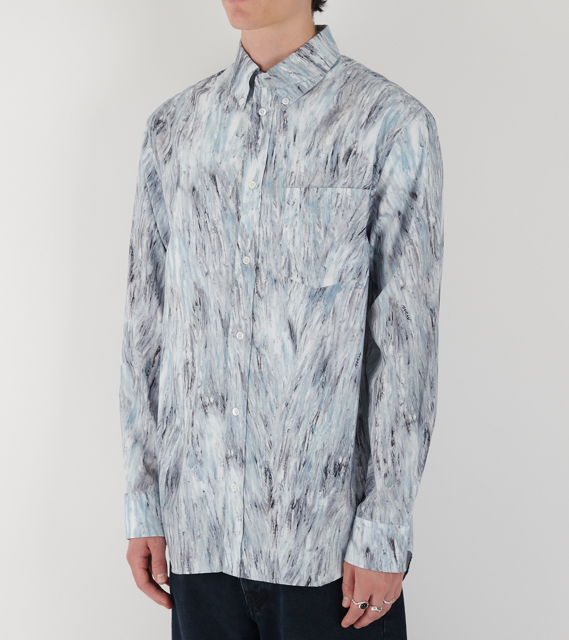 Fuzzy Crayon Poplin Shirt Frost