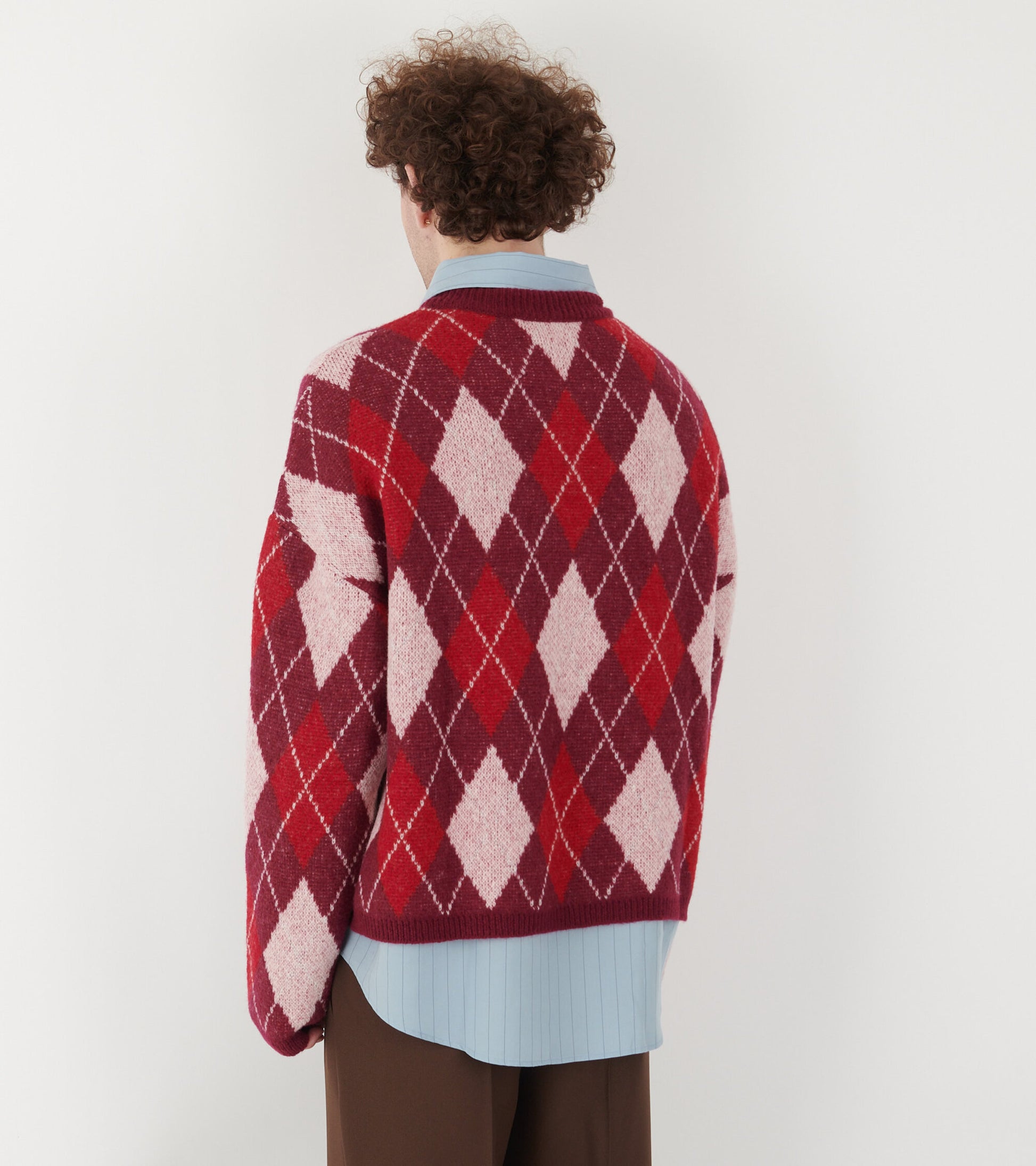 Gyle Knitted V-neck Sweater Pink/Red