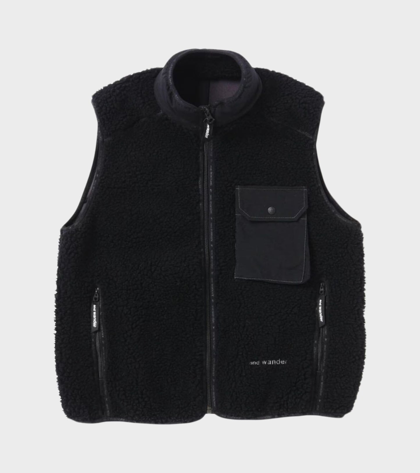 Wool Boa Vest Black