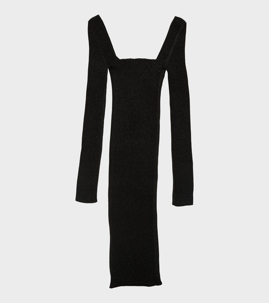Emma Square Neck Dress Black