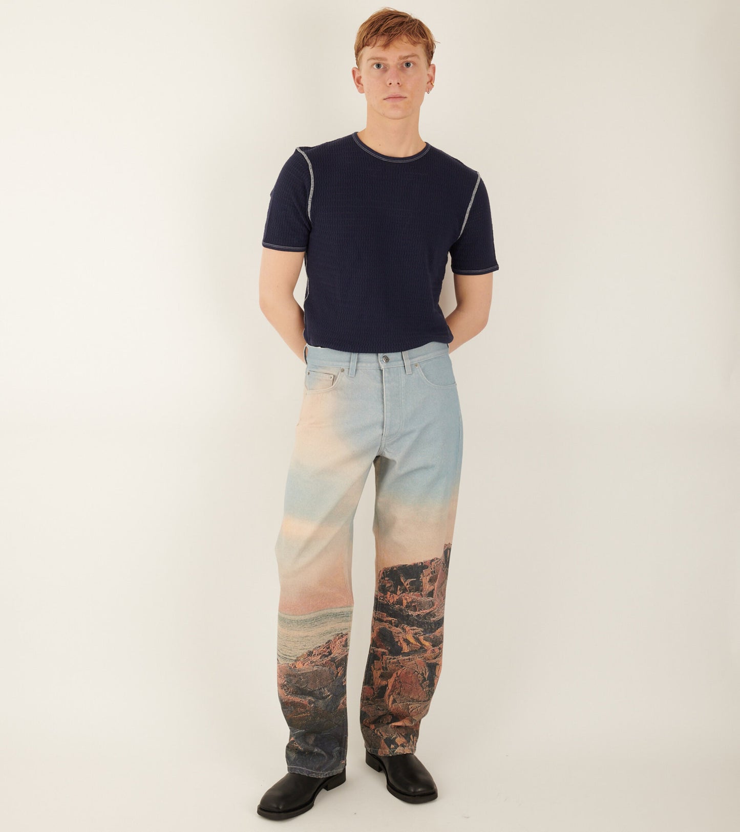 Loose Jeans Printed Sunset