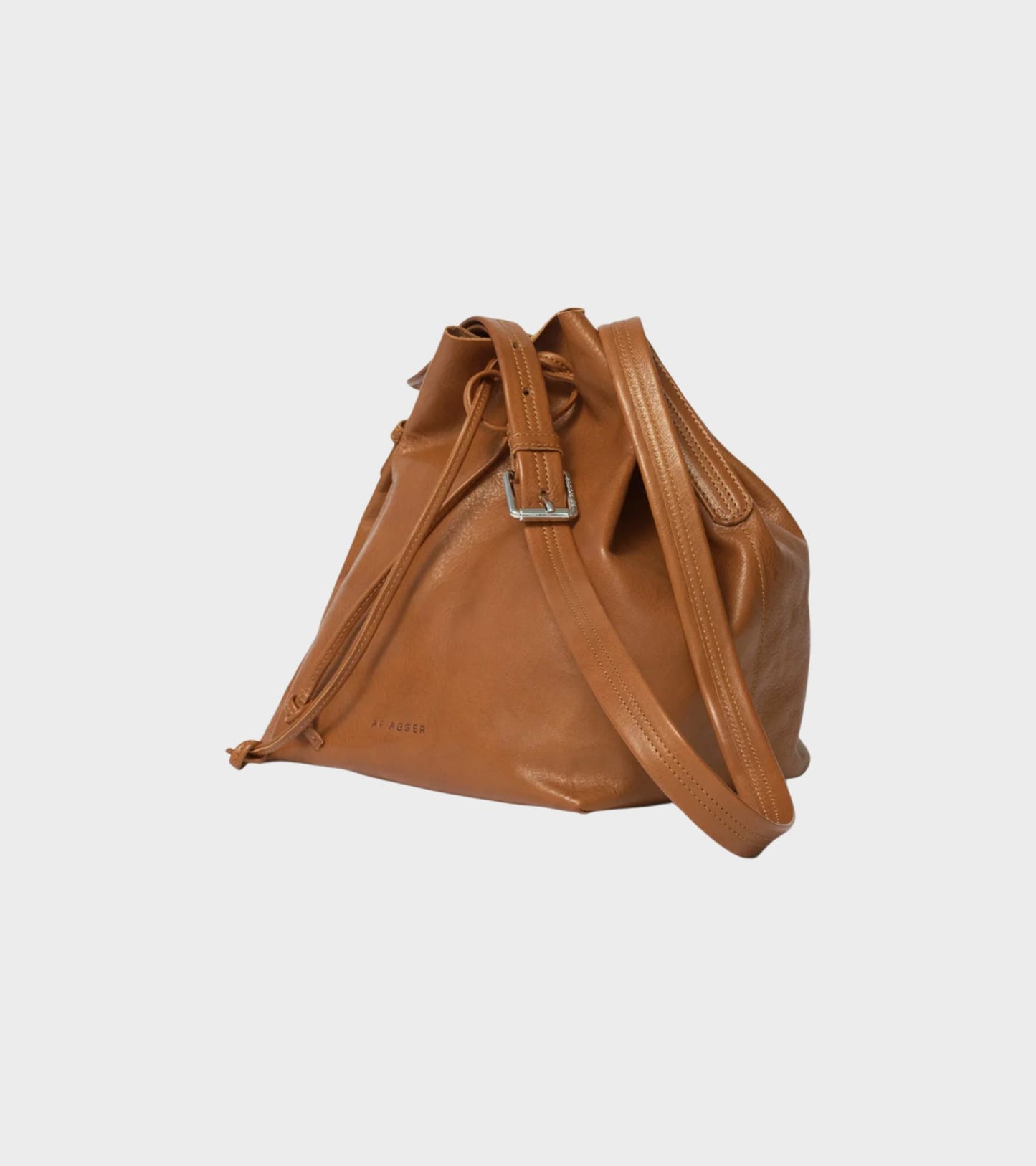 Full Grain Leather Bucket Bag Cognac