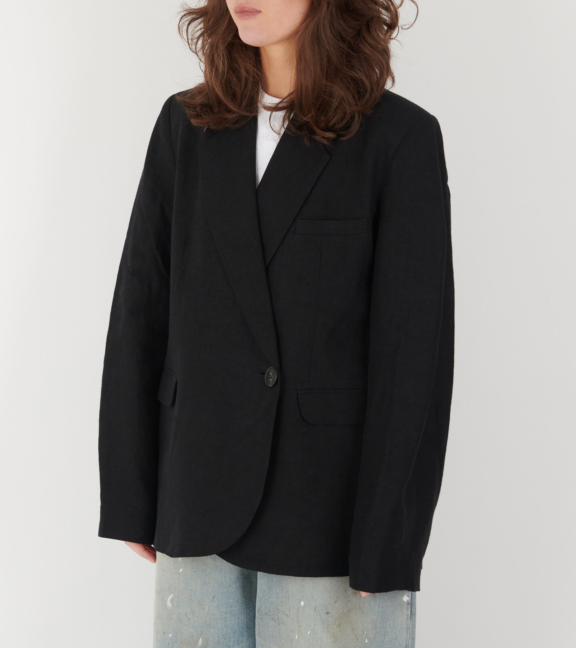 Linen Blazer Black