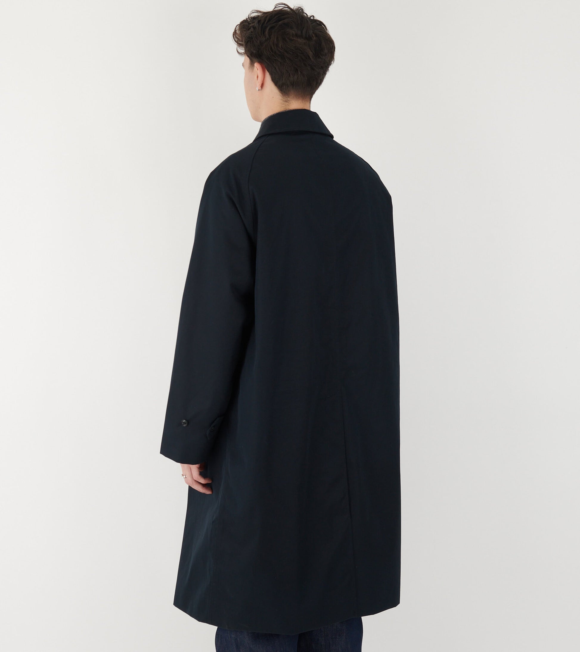 2L Cotton Gore-tex Balmacaan Coat Navy