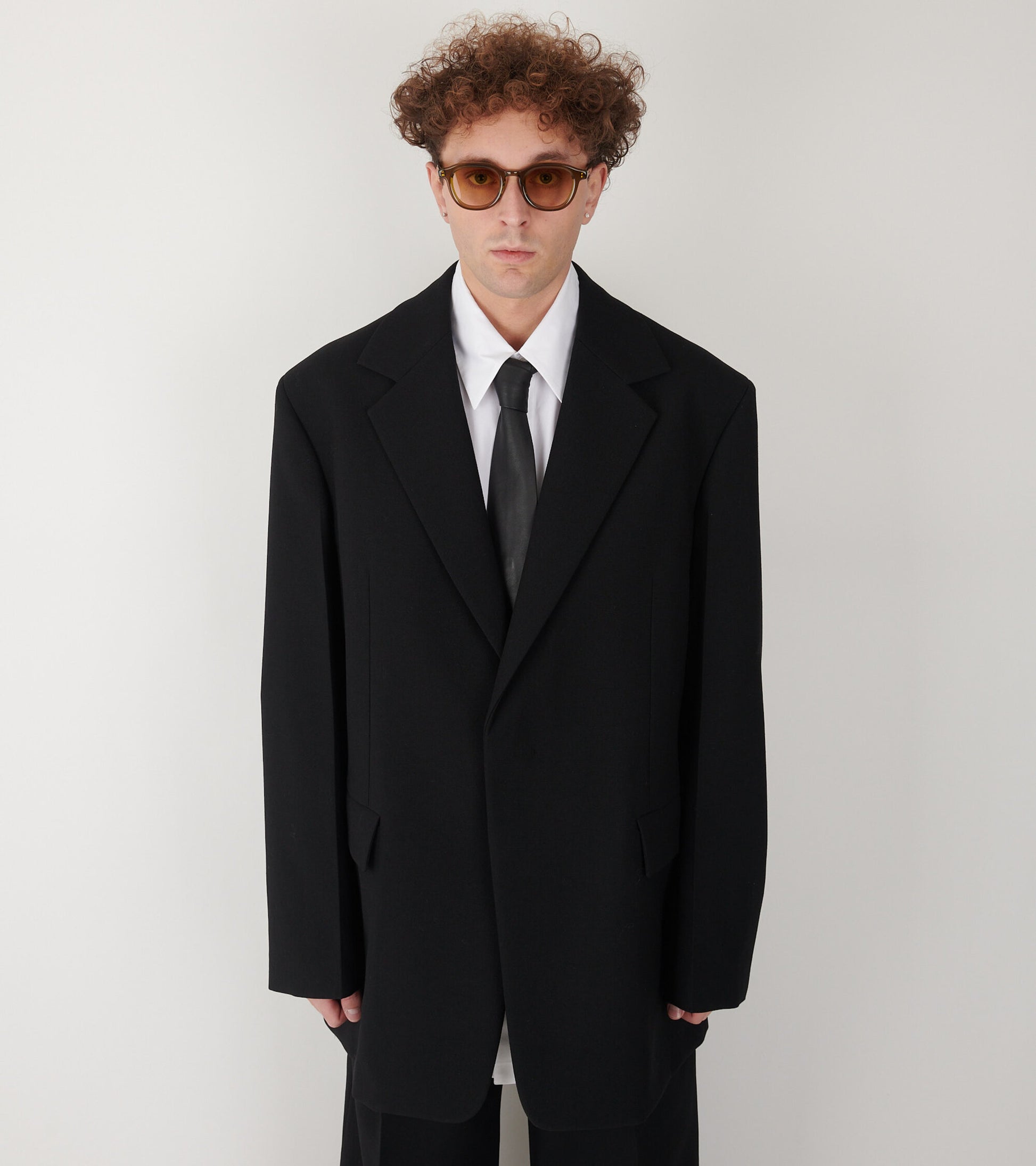 Textured Wool Blazer Black