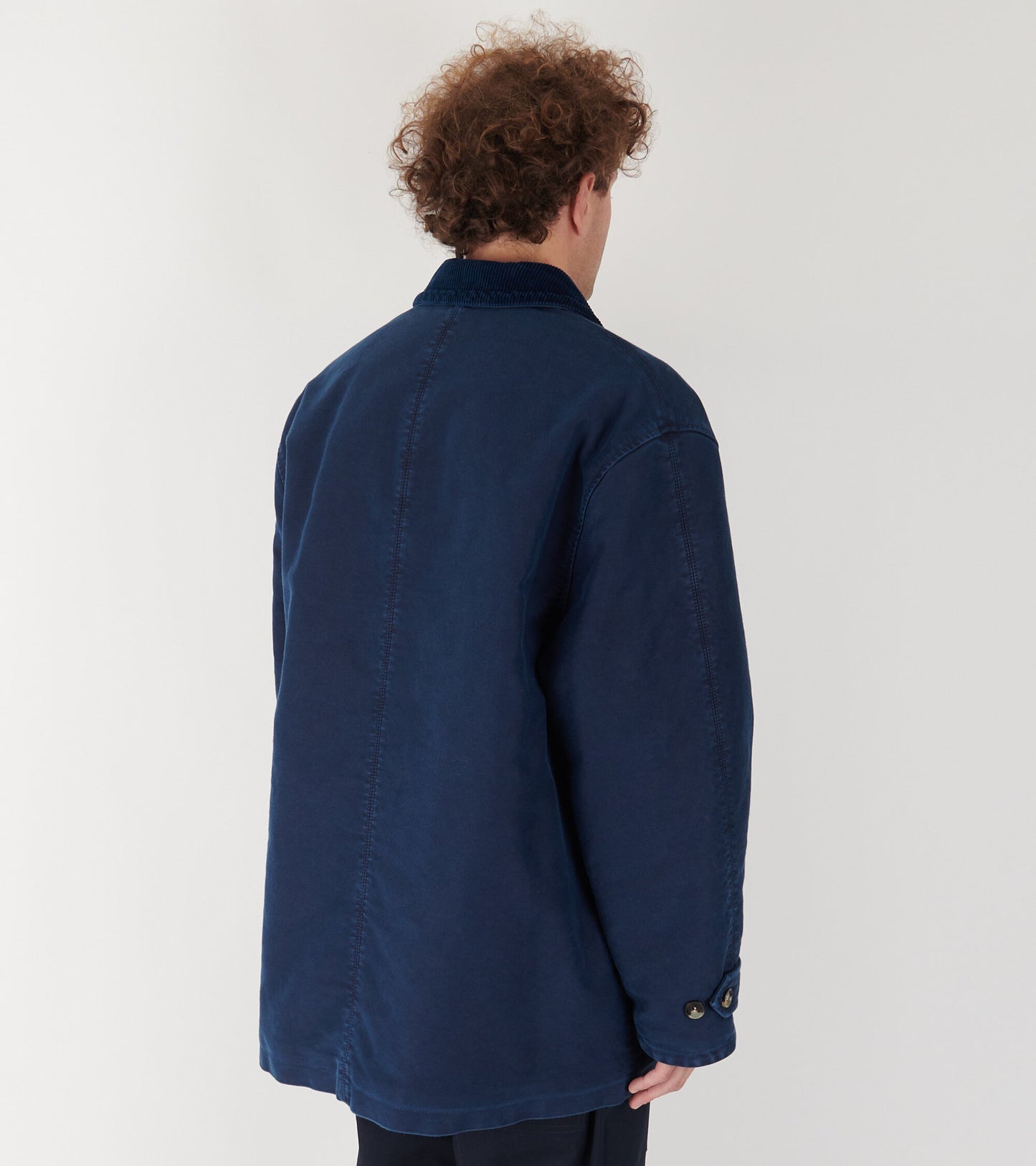 Corduroy Collar Coat Blue
