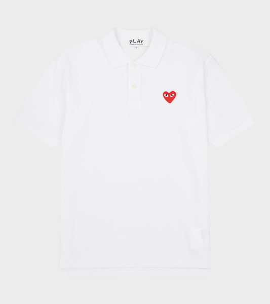U Red Heart S/S Polo White
