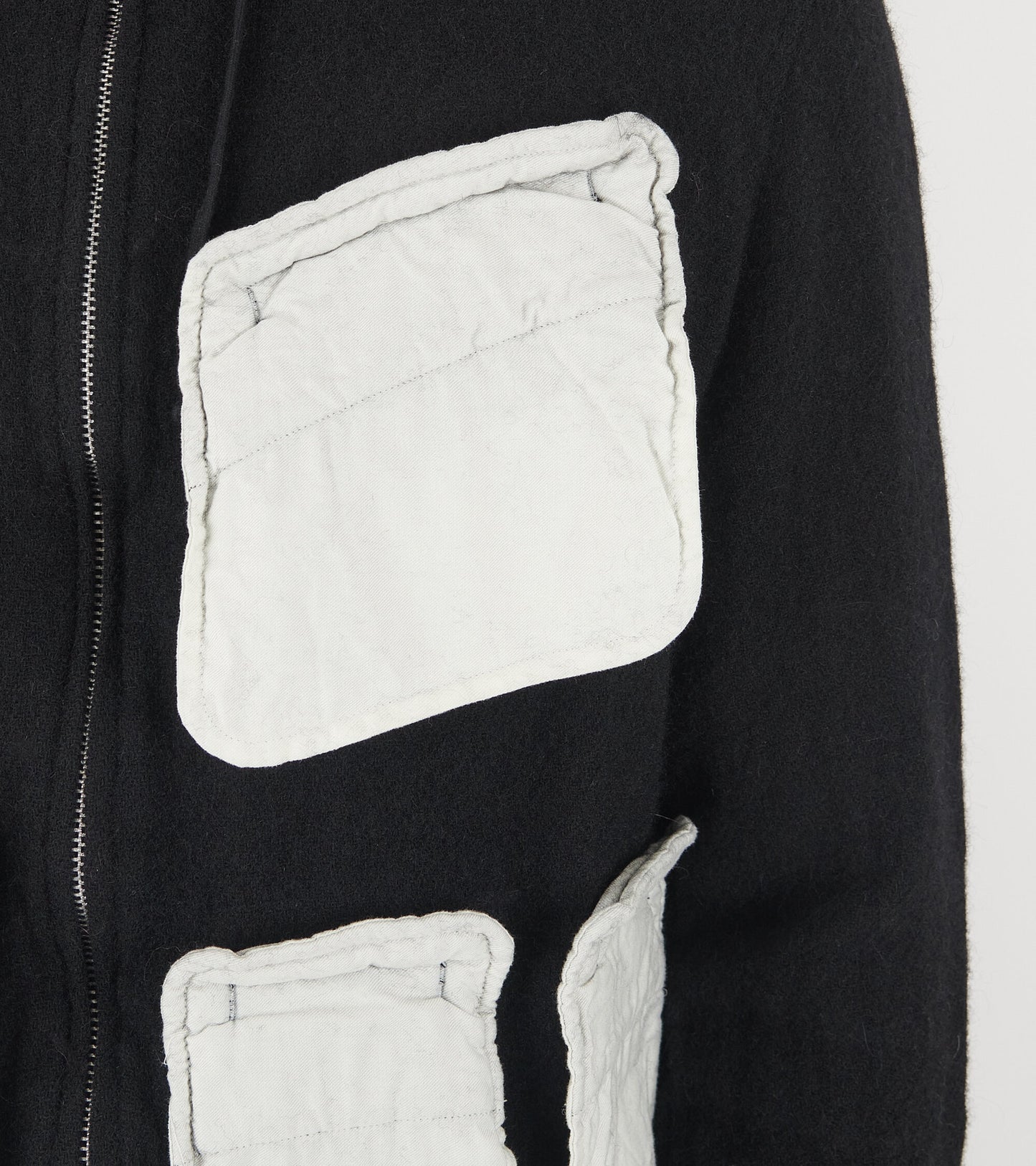 Wool Pocket Hoodie Black