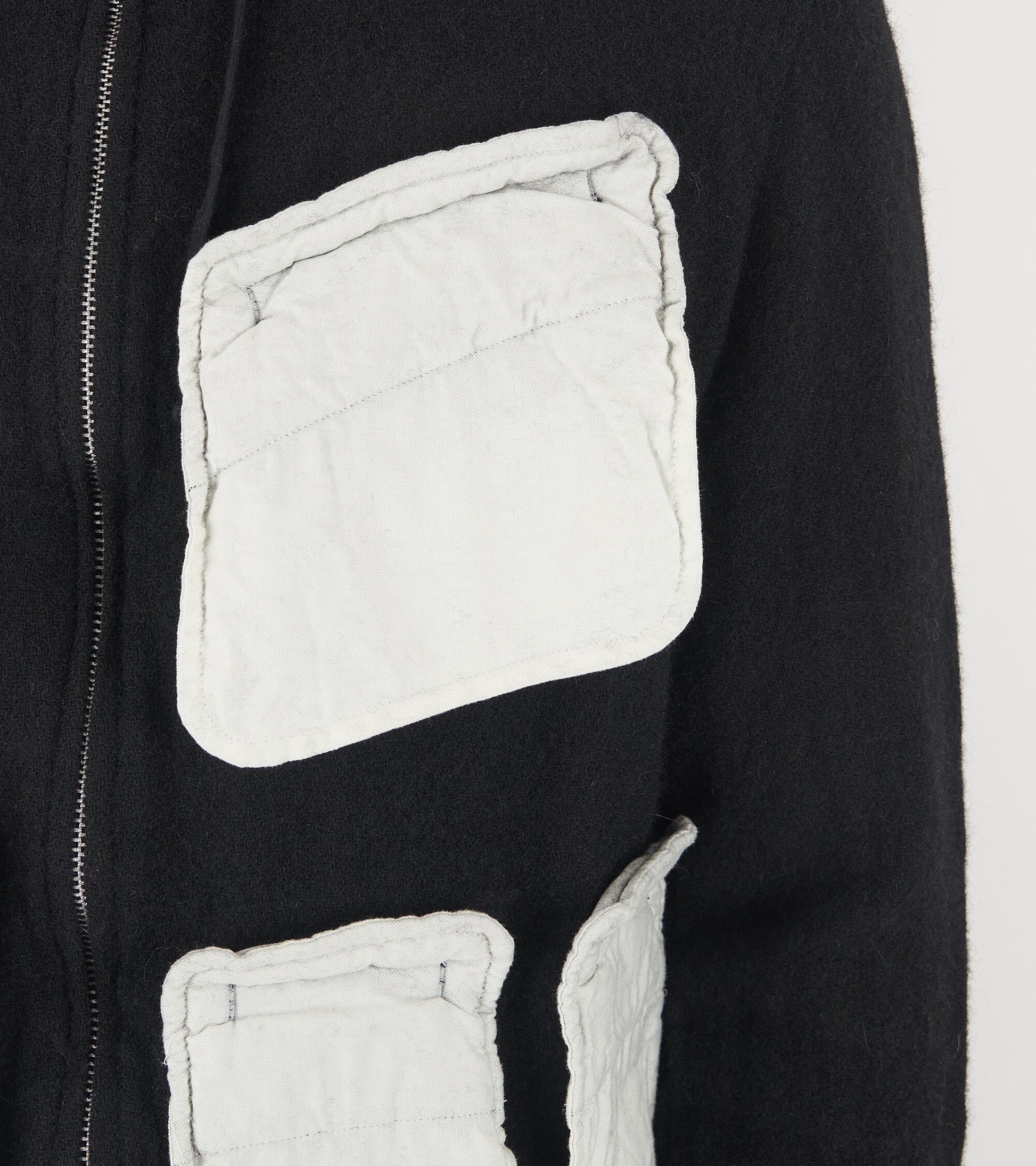 Wool Pocket Hoodie Black